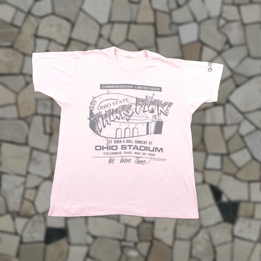 Vintage VINTAGE Ohio State Shirt Mens Large 80s Pink Floyd Stadium Concert Graphic Print Cotton Polyester Crew Neck Short Sleeve College Rock Size US L / EU 52-54 / 3 - 1 Thumbnail