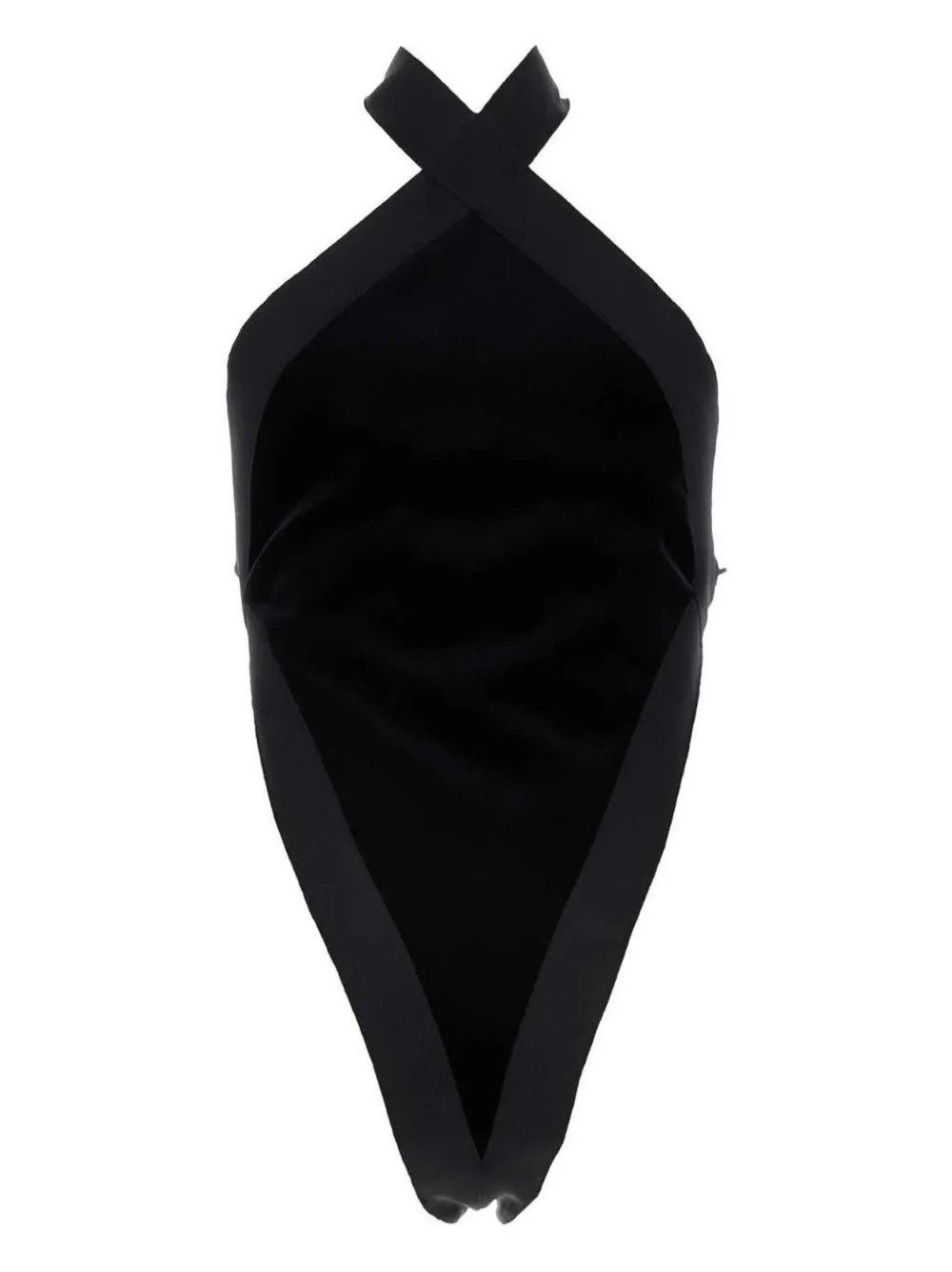 Saint Laurent Paris o1y0126 Velvet Bodysuit in Black Size M / US 6-8 / IT 42-44 - 1 Thumbnail