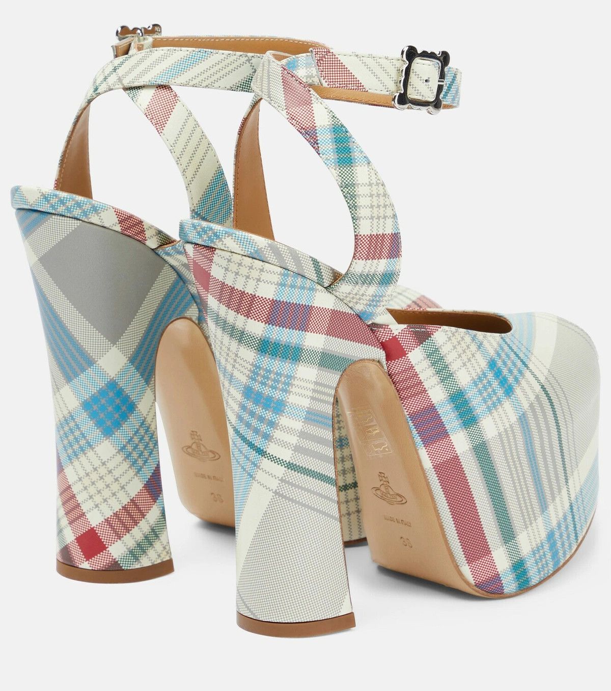 Vivienne Westwood o1f1d3z0426 Vargas Checked Platform Pumps in White/Multi Size US 6 / IT 36 - 5 Thumbnail