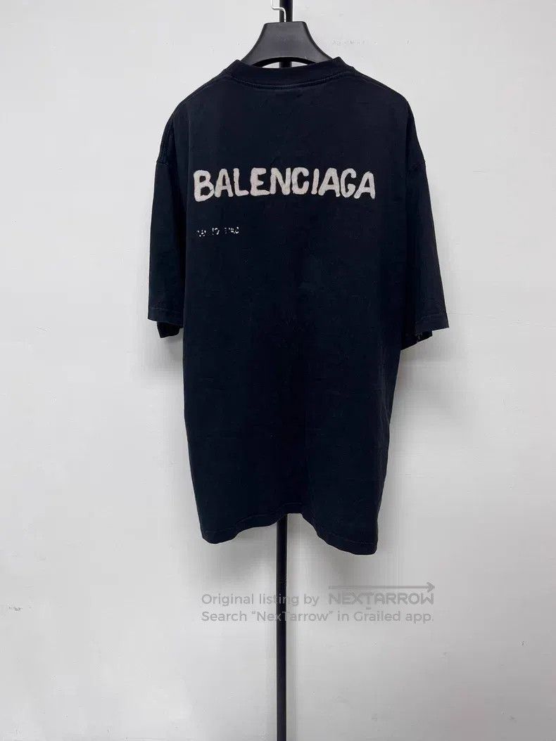 Balenciaga Balenciaga Logo Printed Flat Knit Short Sleeve Size L / US 10 / IT 46 - 2 Thumbnail