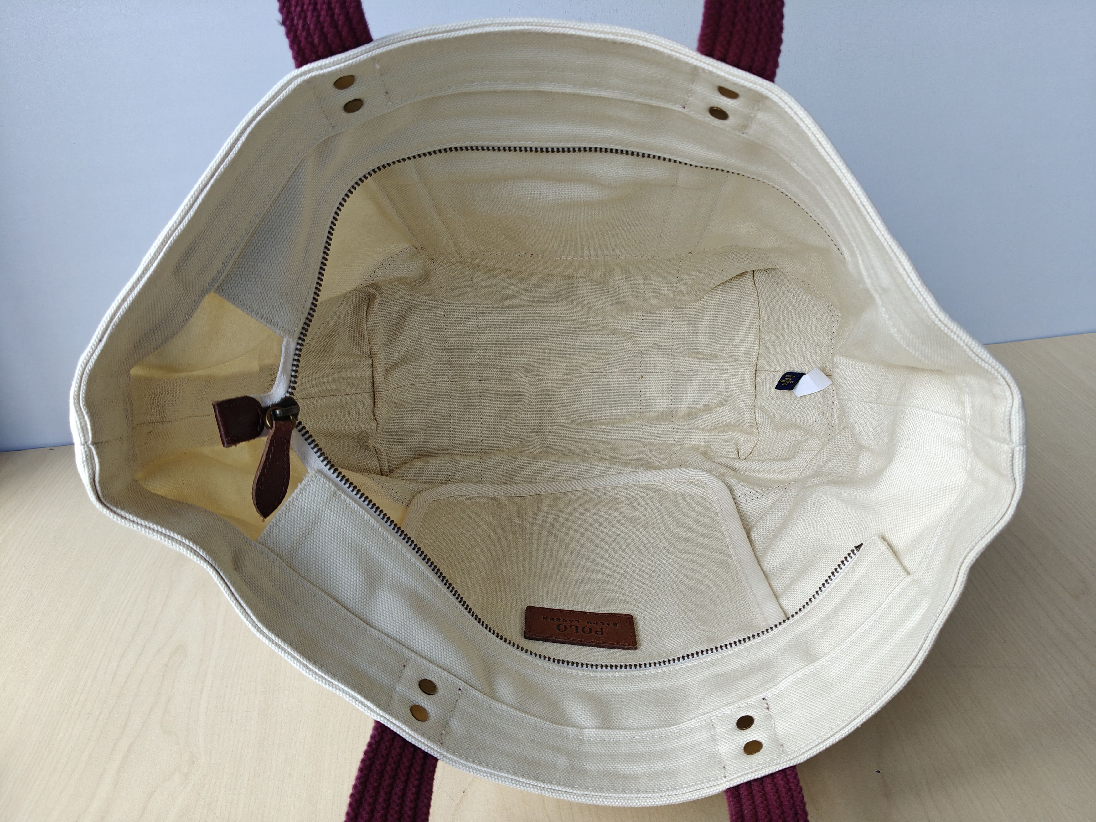 Polo Ralph Lauren Polo Ralph Lauren Canvas Medium Tote Free Shipping FTP/4011 Size ONE SIZE - 4 Thumbnail