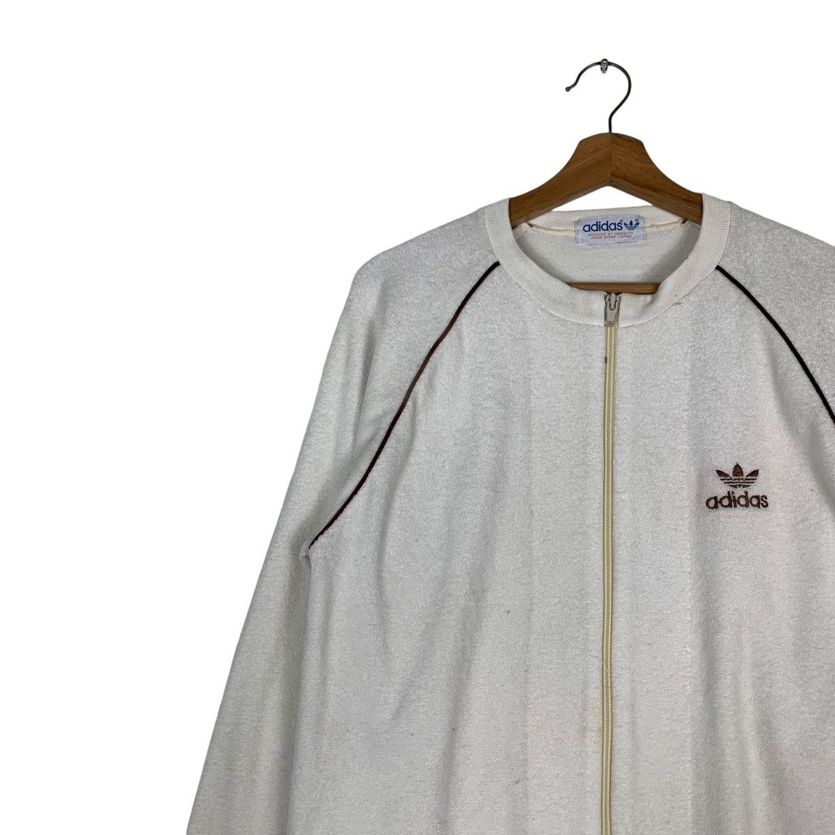 Adidas ADIDAS Trefoil Small Logo Fleece Bomber Jacket #1316-C59 Size US M / EU 48-50 / 2 - 6 Thumbnail