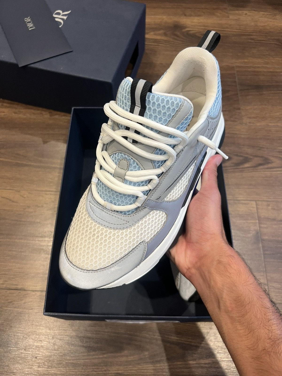Dior Dior B22 Calf Mesh (Baby Blue) Size US 10 / EU 43 - 2 Thumbnail
