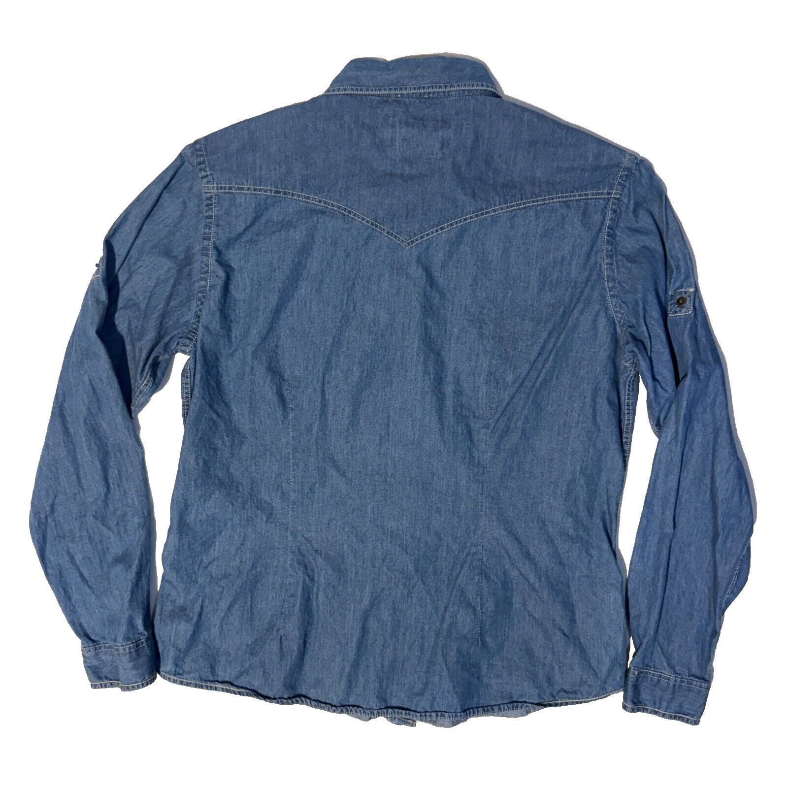 Panhandle Slim Panhandle Rough Stock Denim Western Pearl Snap Shirt - L Pac Size L / US 10 / IT 46 - 6 Thumbnail