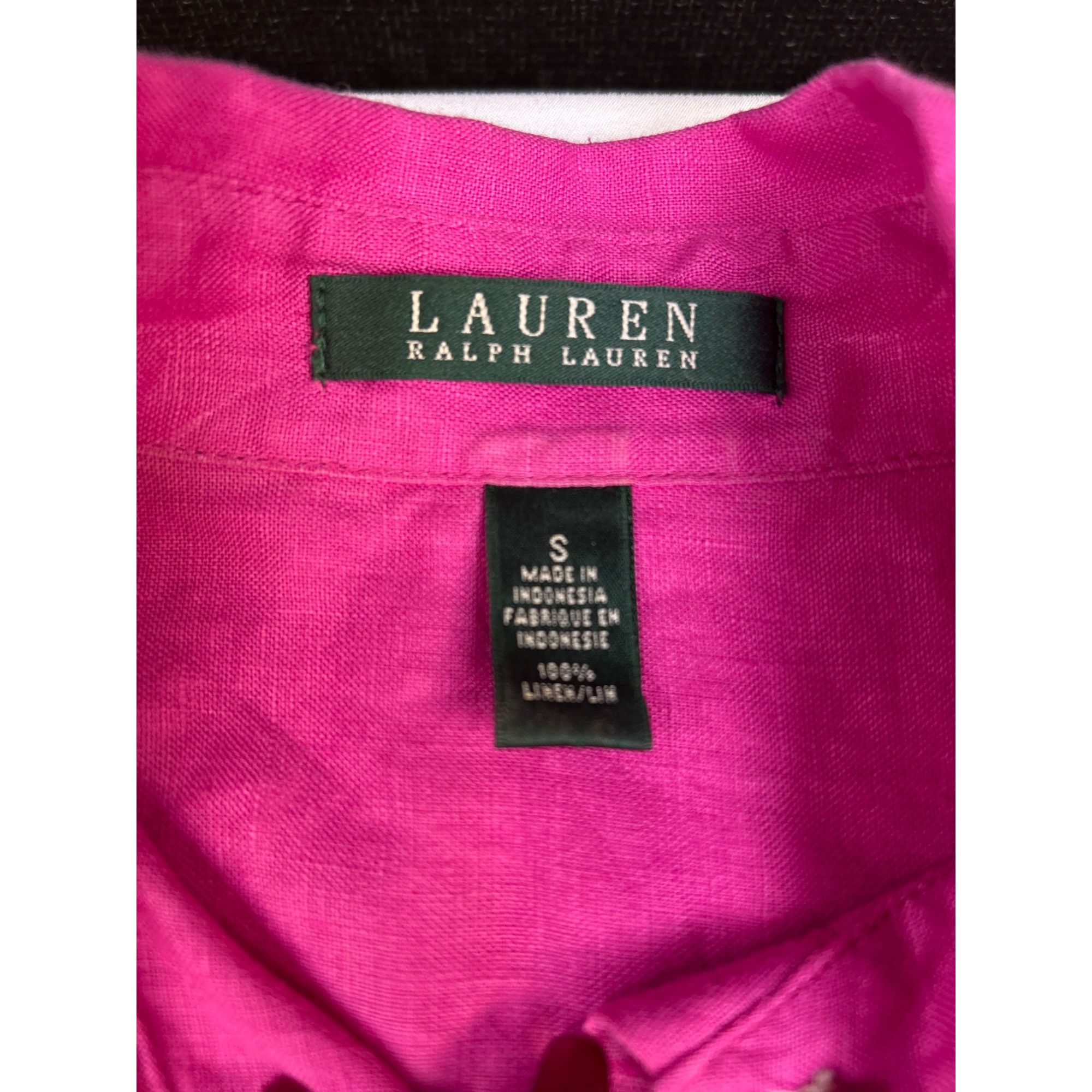 Polo Ralph Lauren Lauren Ralph womens pink linen shirt size S SKU 6978 Size S / US 4 / IT 40 - 3 Thumbnail