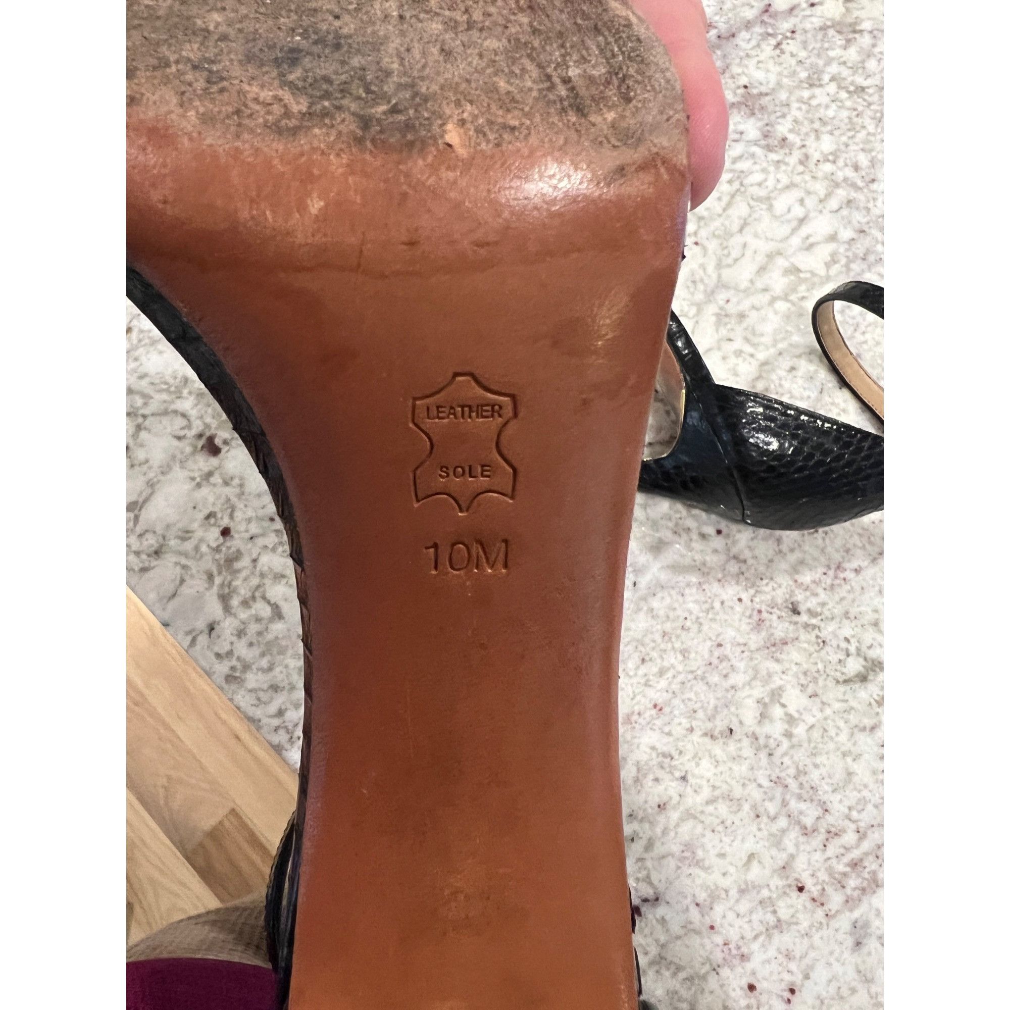 Tory Burch Tory Burch Snakeskin Black and Gold Heels - Size 10 Size US 10 / IT 40 - 7 Thumbnail