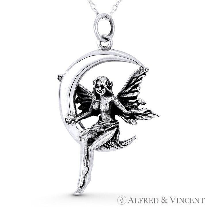 Other Winged Pixie Tinkerbell Fairy & Crescent Moon Pendant Size ONE SIZE - 1 Preview