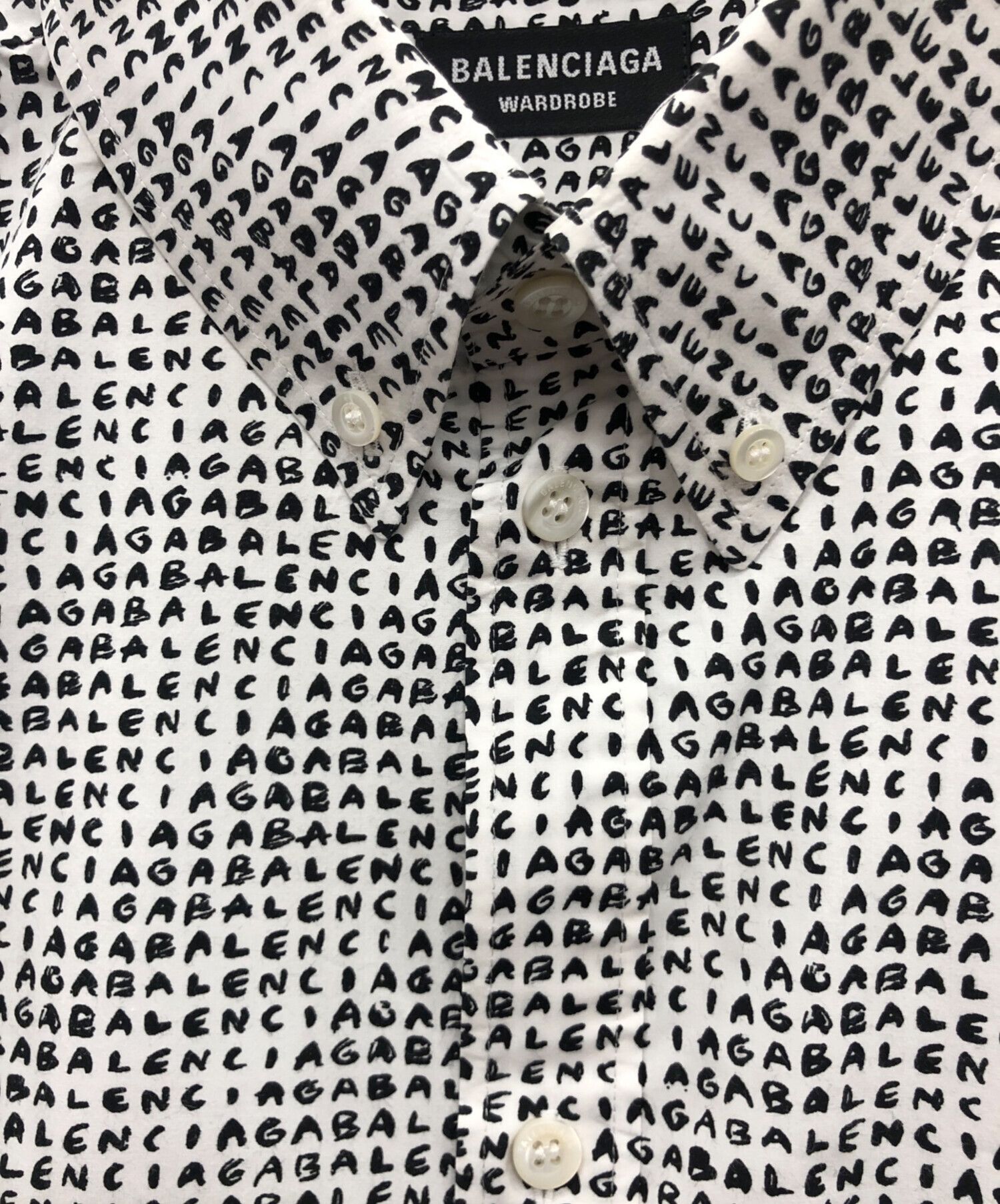 Balenciaga Balenciaga Archive Letters Cotton Poplin Black/White Size US XXS / EU 40 - 2 Thumbnail