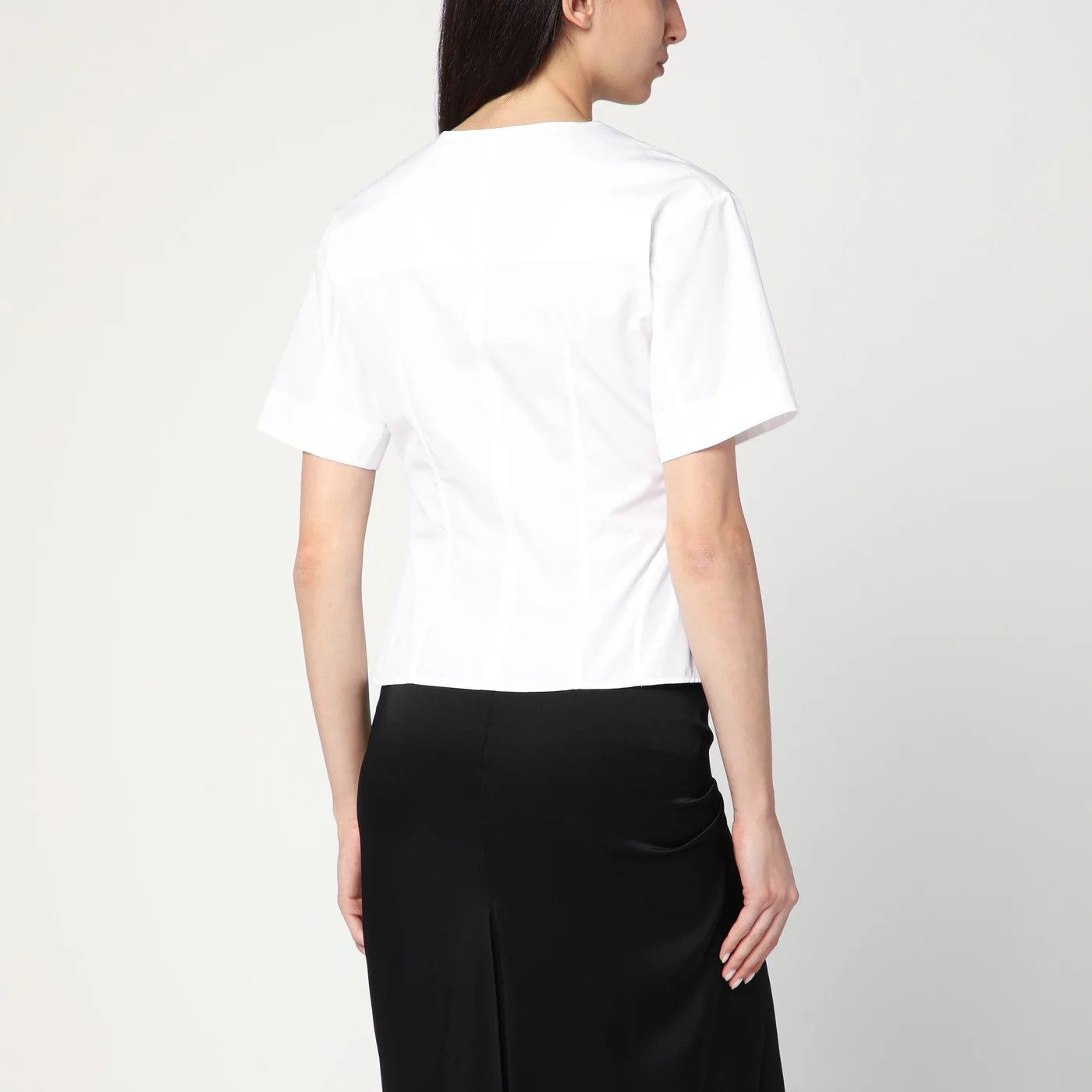 Alexander McQueen o1d2blof0426 Poplin Corset Shirt in White Size M / US 6-8 / IT 42-44 - 3 Thumbnail