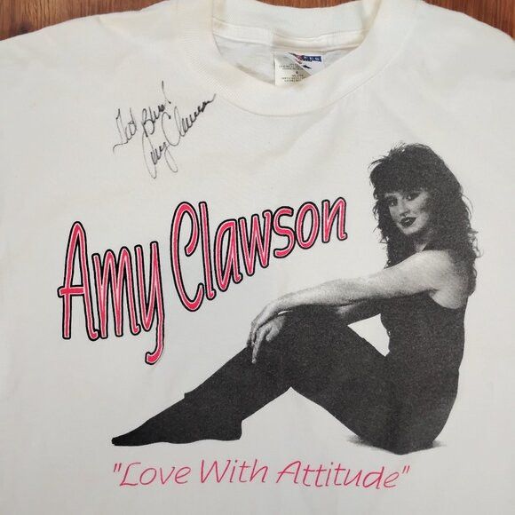 Band Tees Vintage Amy Clawson Love With Attitude T-Shirt Autograph Size US XL / EU 56 / 4 - 1 Thumbnail