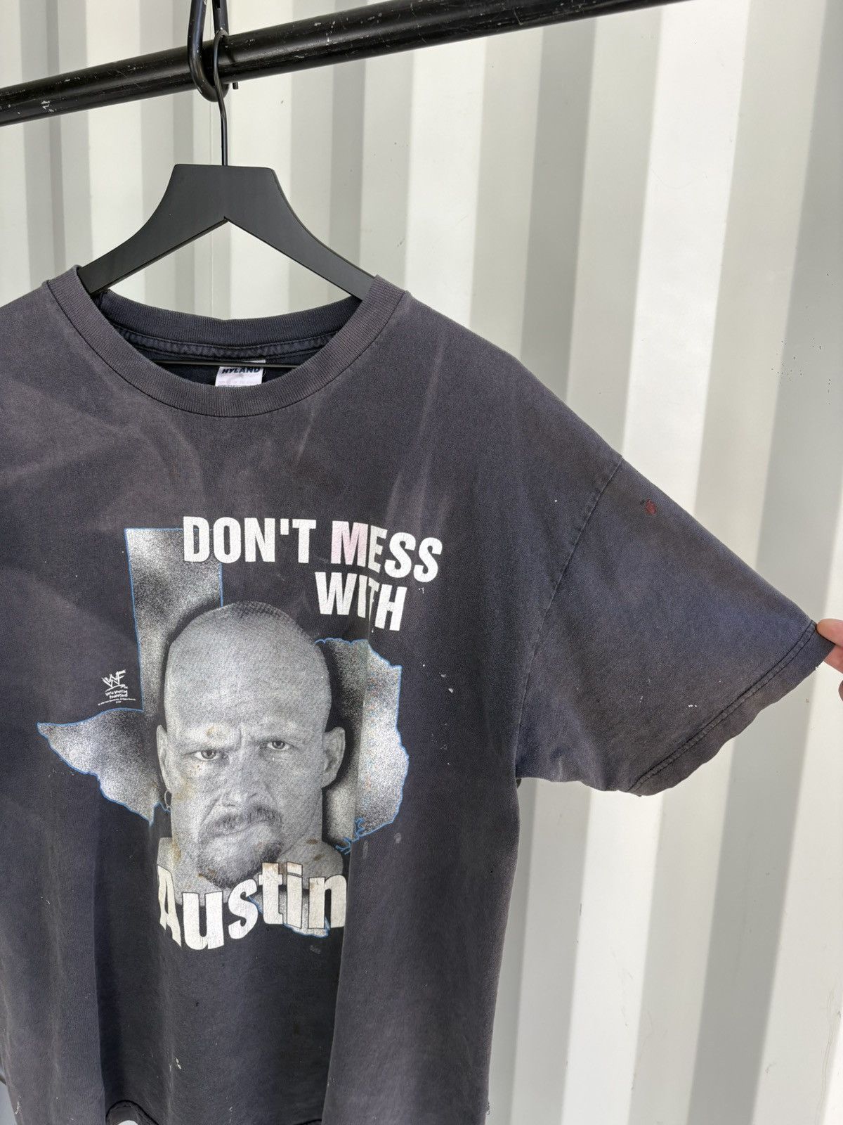 Vintage Thrashed Steve Austin Faded Distressed Shirt GRUNGE Band WWF Size US XL / EU 56 / 4 - 2 Thumbnail