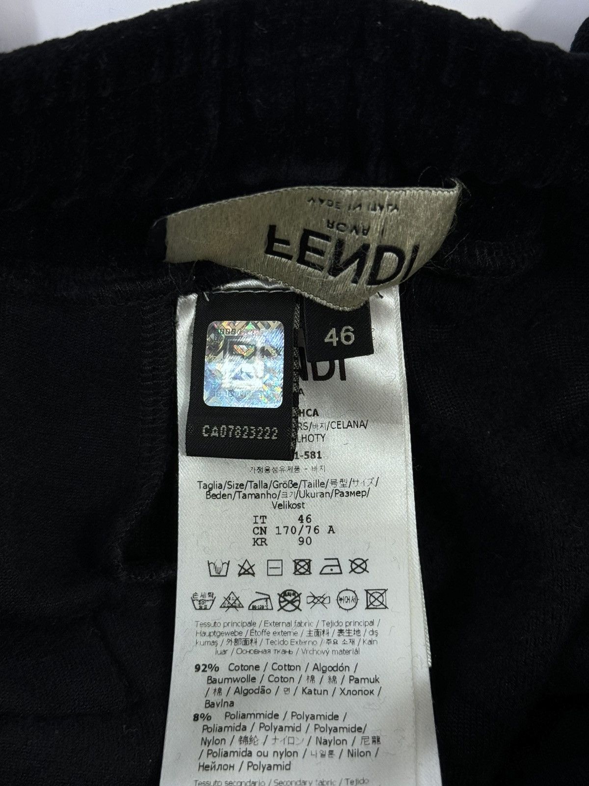 Fendi LOGO PRINT VELVET JOGGERS Size US 30 / EU 46 - 8 Thumbnail