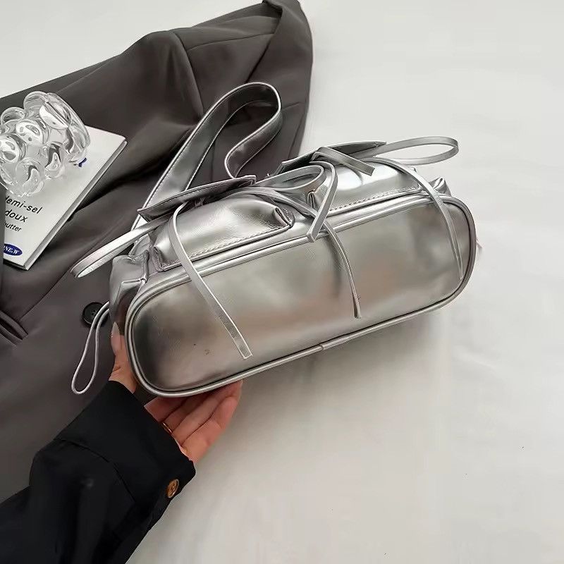 Other Vintage Y2k Style PU Leather Silver Metallic Shoulder Bag Size ONE SIZE - 8 Thumbnail