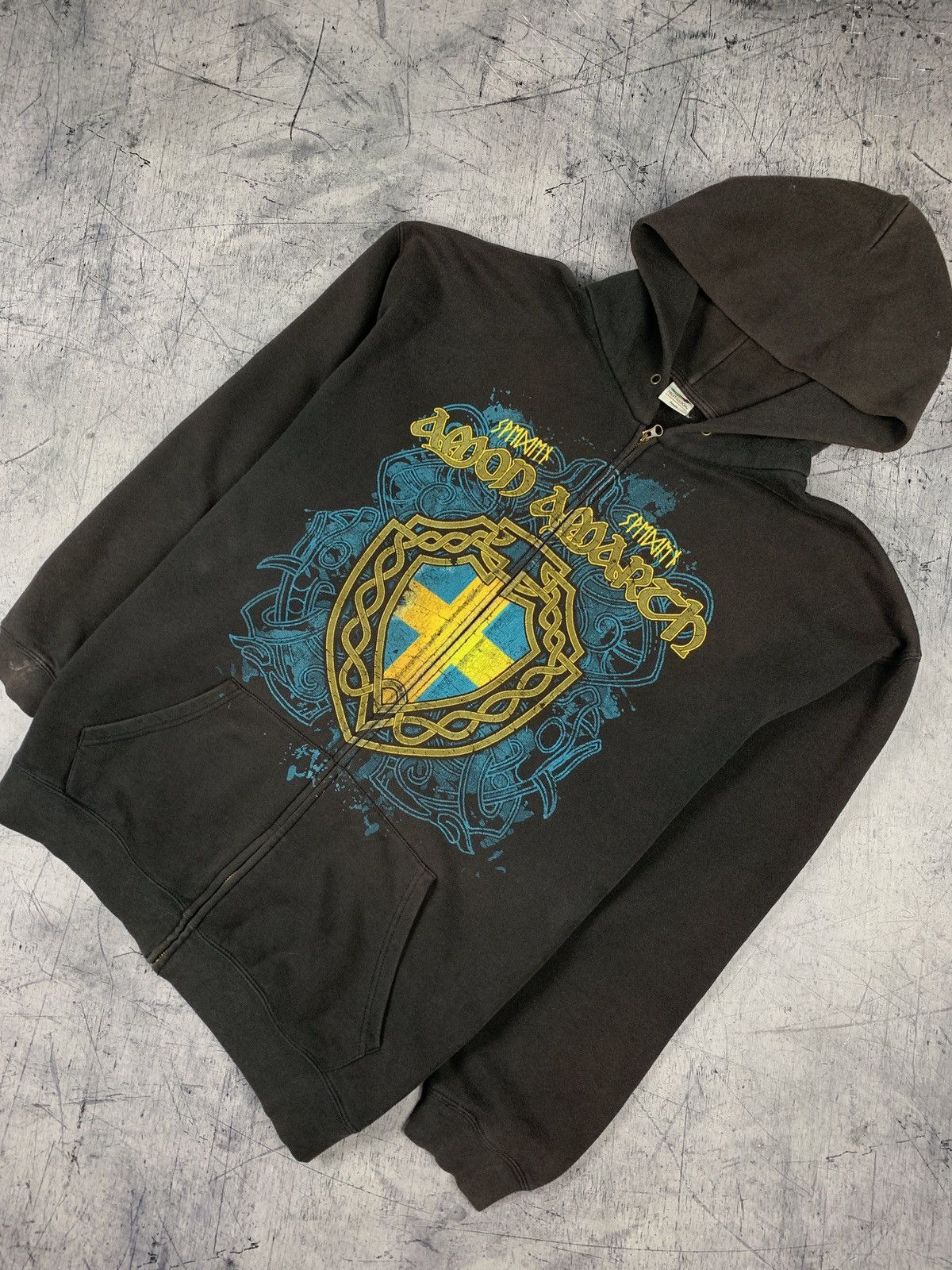 Band Tees Vintage Y2K Amon Amarth Full Zip Rock Band Hoodie AOP Print Size US XXL / EU 58 / 5 - 1 Thumbnail