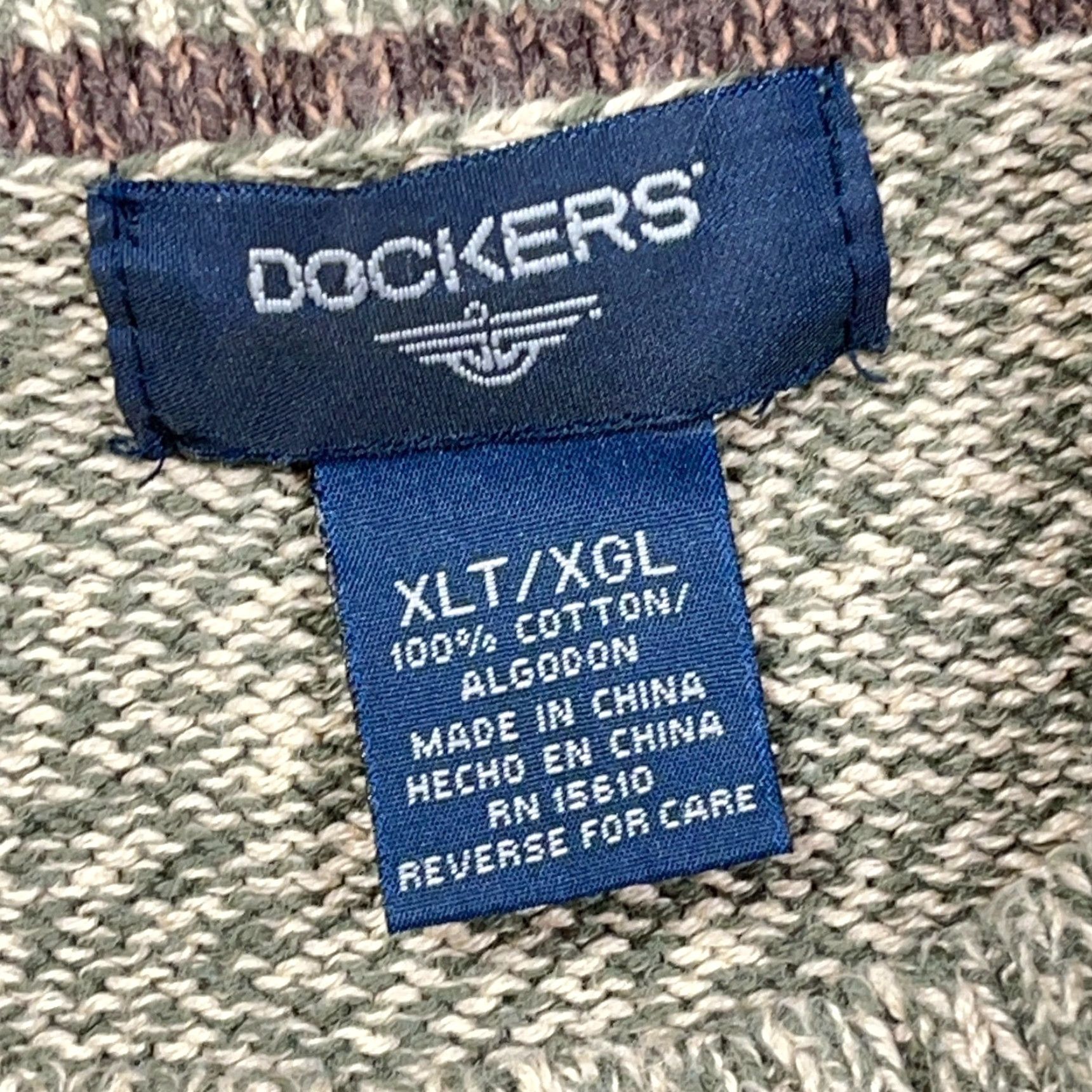 Dockers VINTAGE Dockers Sweater Shirt Men XLT Brown Geometric Diamond Crewneck Cotton Argyle 80s 90s Retro Grandpa Cosby Hip Hop Streetwear USA Mens Size US XL / EU 56 / 4 - 4 Thumbnail