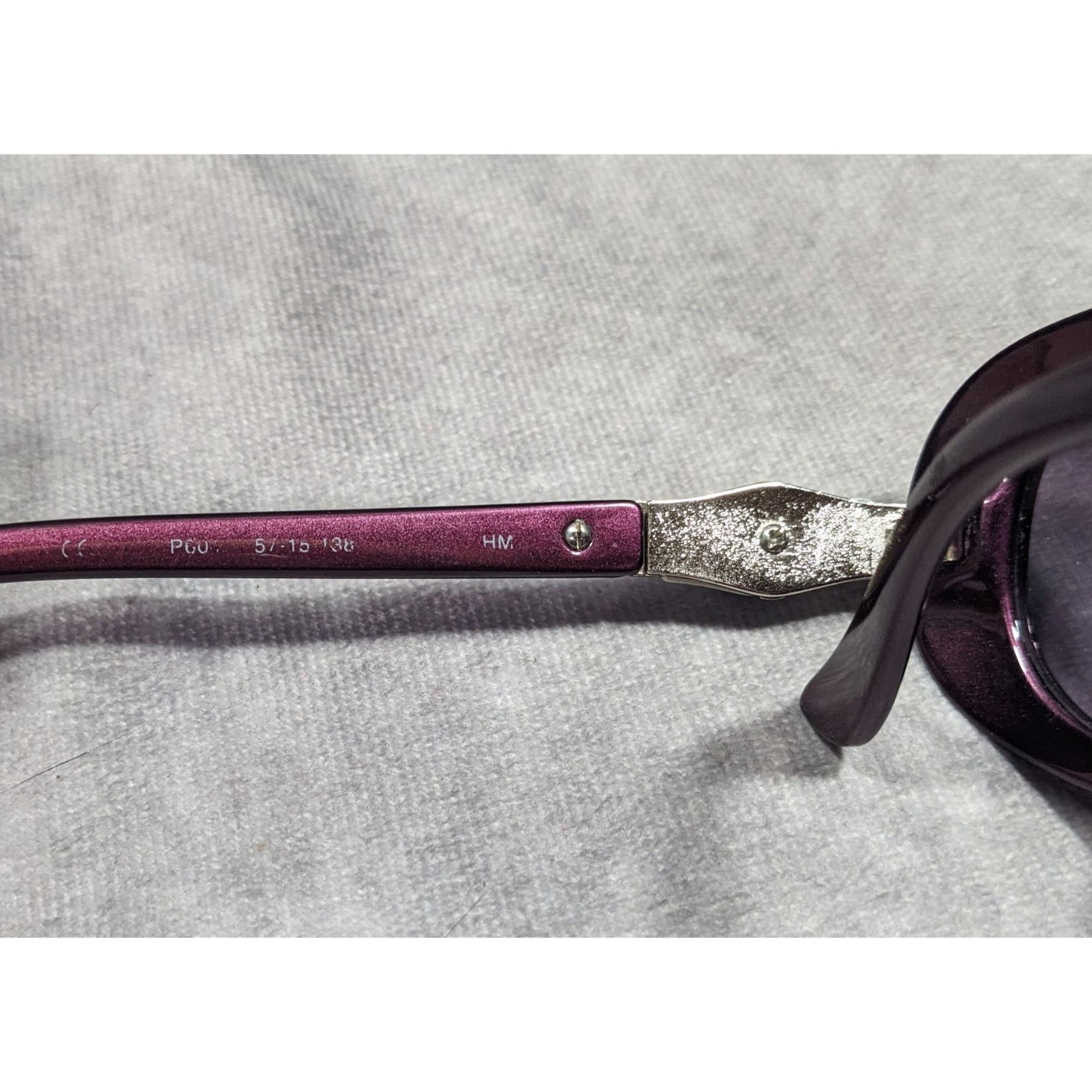 Other Kay Unger New York Metallic Purple With White Accents Sungla Size ONE SIZE - 6 Thumbnail