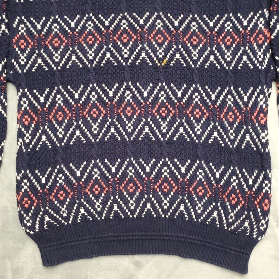Jantzen VINTAGE Jantzen Sweater Mens L Blue Geometric Knit Grandpa Y2K 90s Made in USA Size US L / EU 52-54 / 3 - 2 Thumbnail