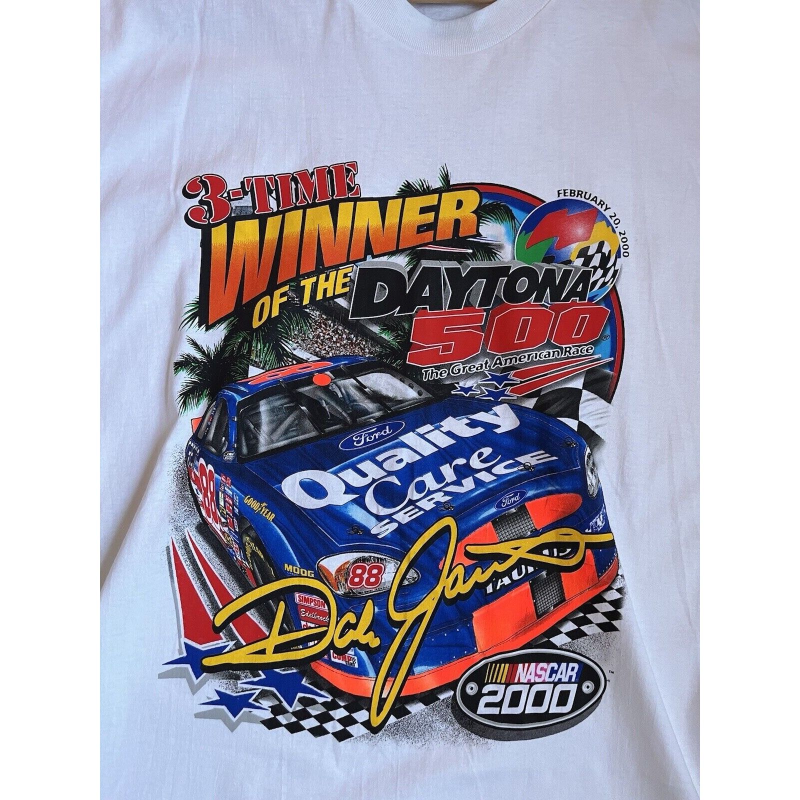 NASCAR VINTAGE DAYTONA 500 NASCAR YATES JARRET TEE SIZE XL 90S Y2K Size US XL / EU 56 / 4 - 3 Thumbnail
