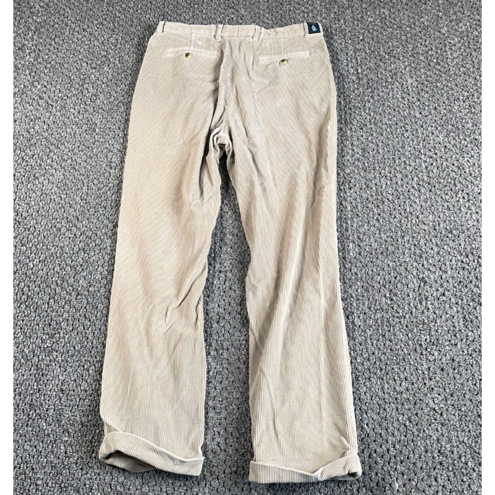 Nautica VINTAGE Nautica Pants Corduroy Baggy Fit 36x32 Beige Pleated Front Chino Straight Mens Size US 36 / EU 52 - 2 Thumbnail