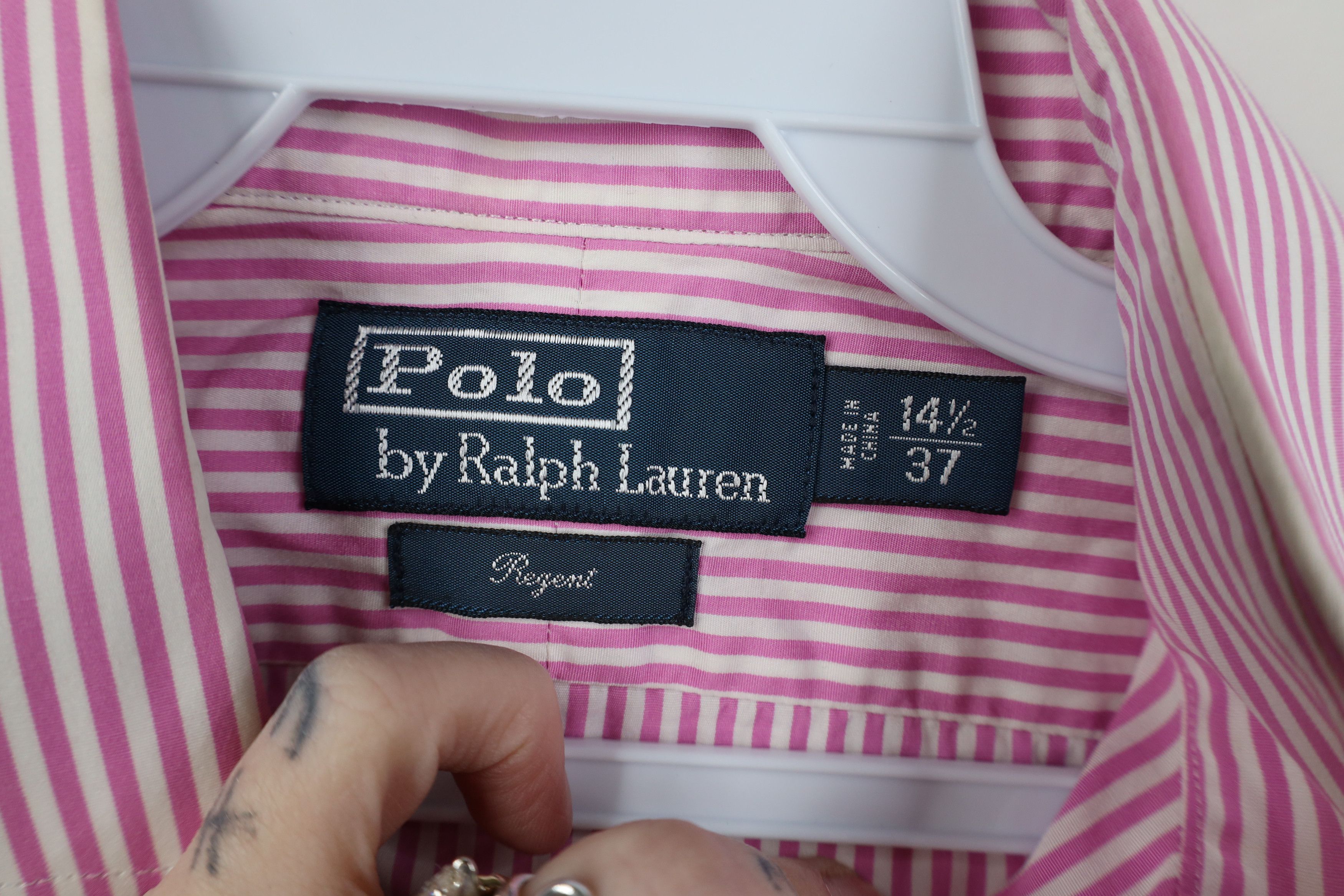 Ralph Lauren Vintage 90s Ralph Lauren Striped Collared Button Shirt Pink Size US M / EU 48-50 / 2 - 7 Thumbnail