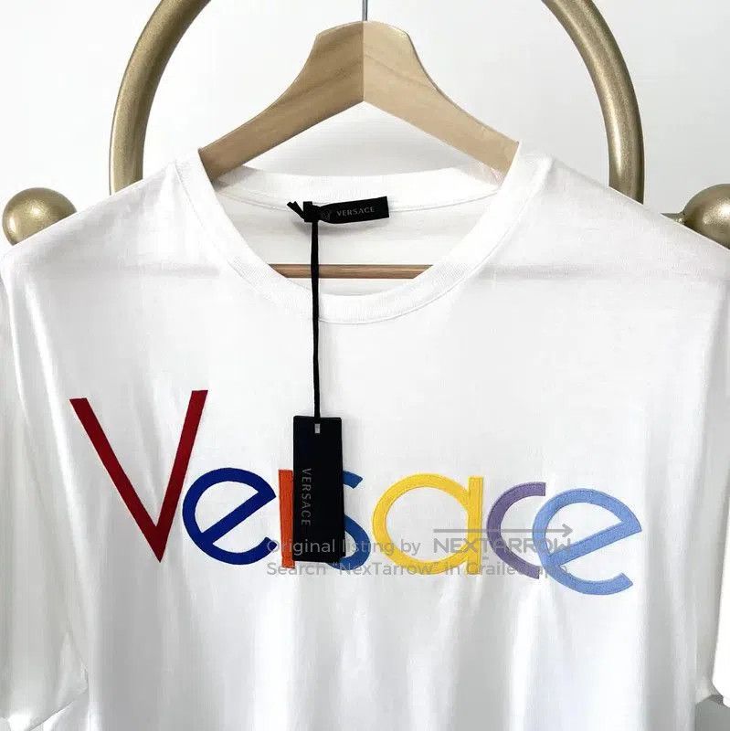 Versace Versace Summer Embroidered White Cotton T-Shirt . Size US XL / EU 56 / 4 - 3 Thumbnail