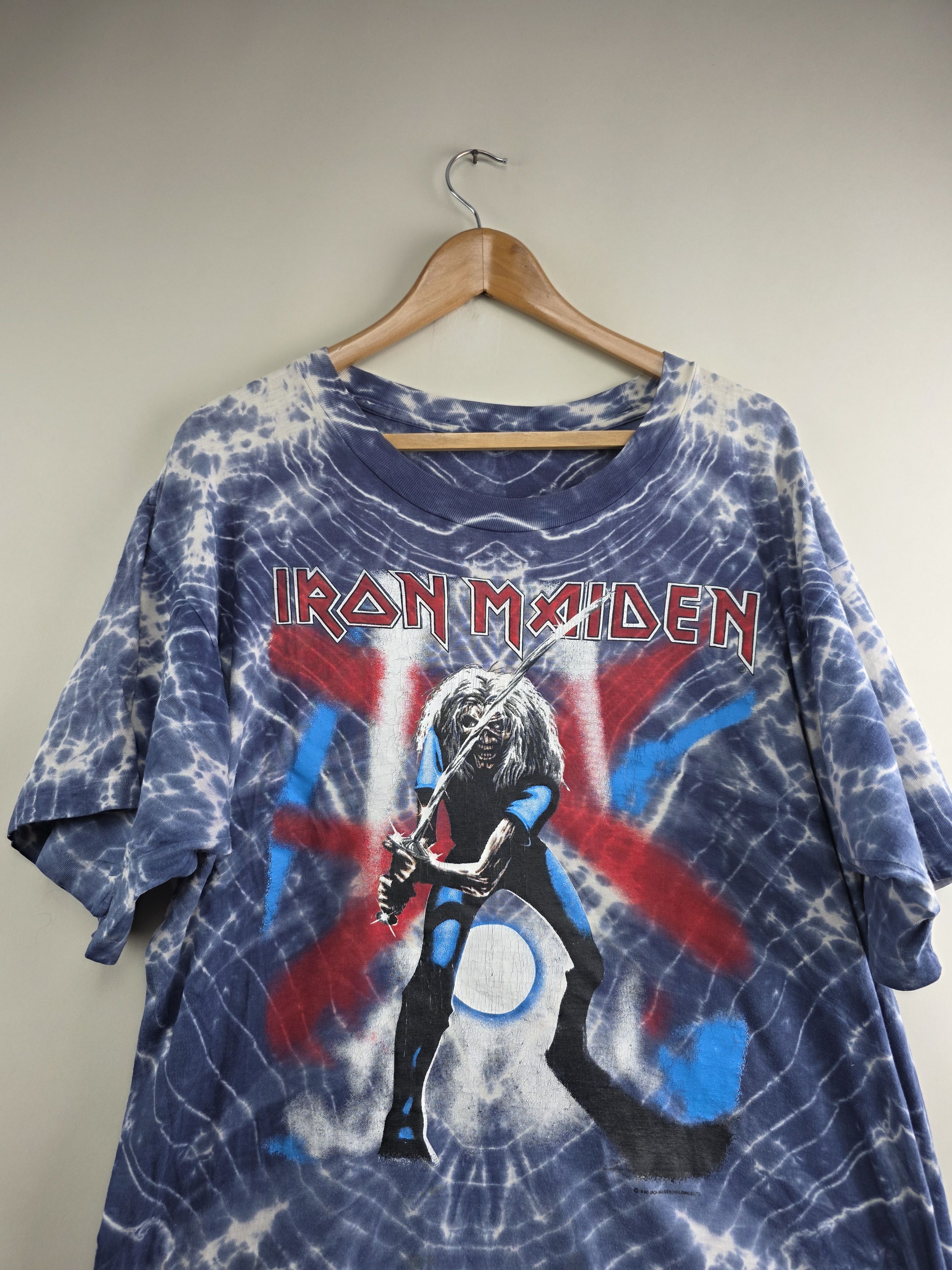 Band Tees × Iron Maiden × Vintage 1990 Iron Maiden Samurai Eddie XL 23" 30" Size US XL / EU 56 / 4 - 2 Thumbnail
