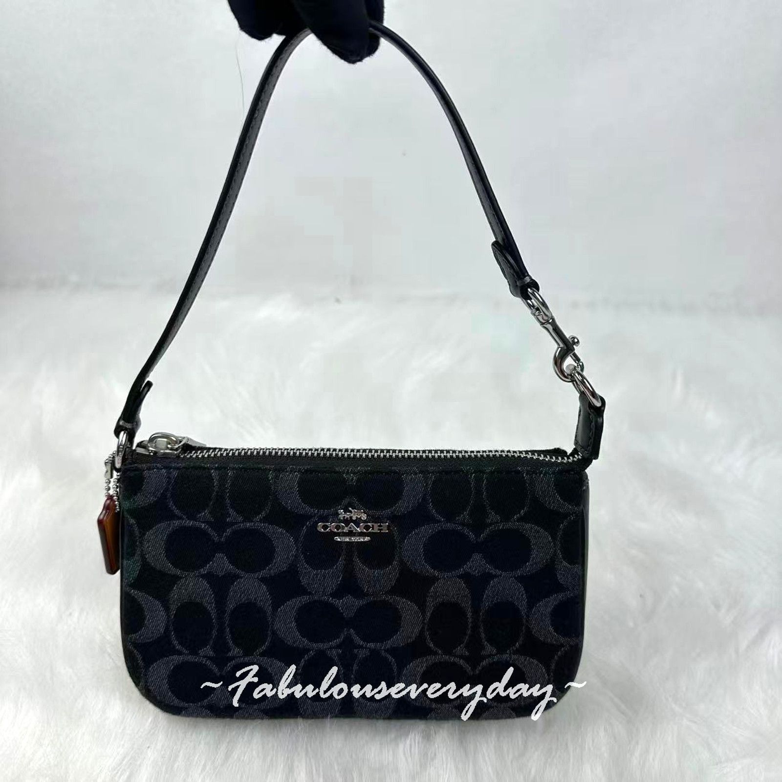 Coach NWT COACH CZ011 Nolita 19 Signature Cherry Print Bag Denim 