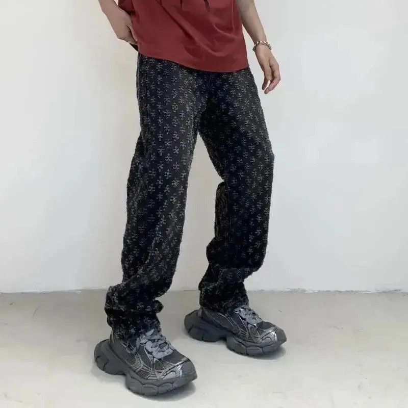 Japanese Brand Streetwear Design Cross Straight Jeans Pants y2k Size US 32 / EU 48 - 2 Thumbnail