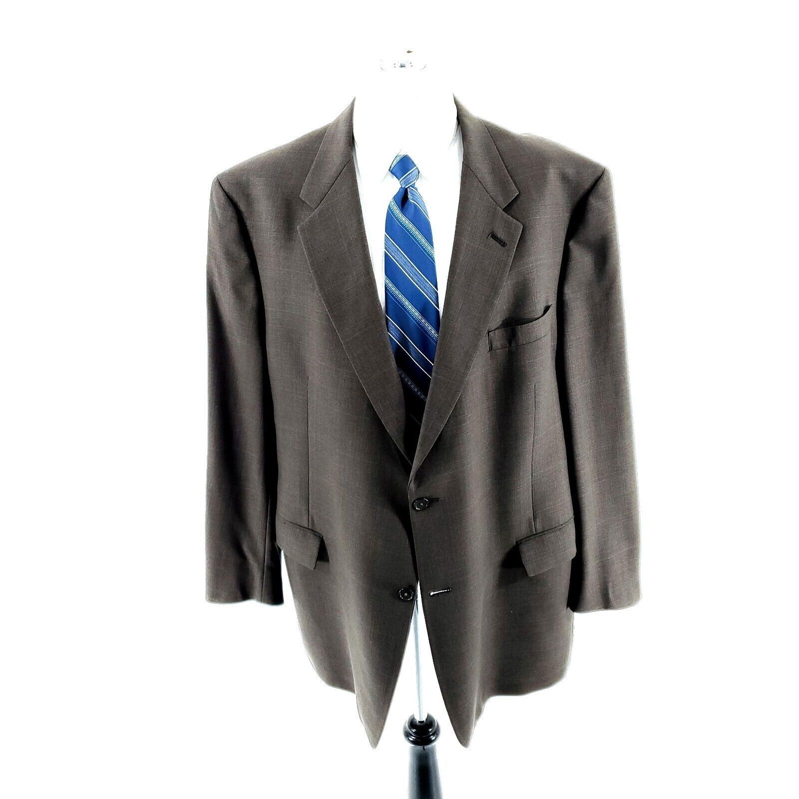 Hart Schaffner Marx Hart Schaffner Marx Wool 2 Button Sport Coat 46L Brown Shark Size 46L - 3 Thumbnail