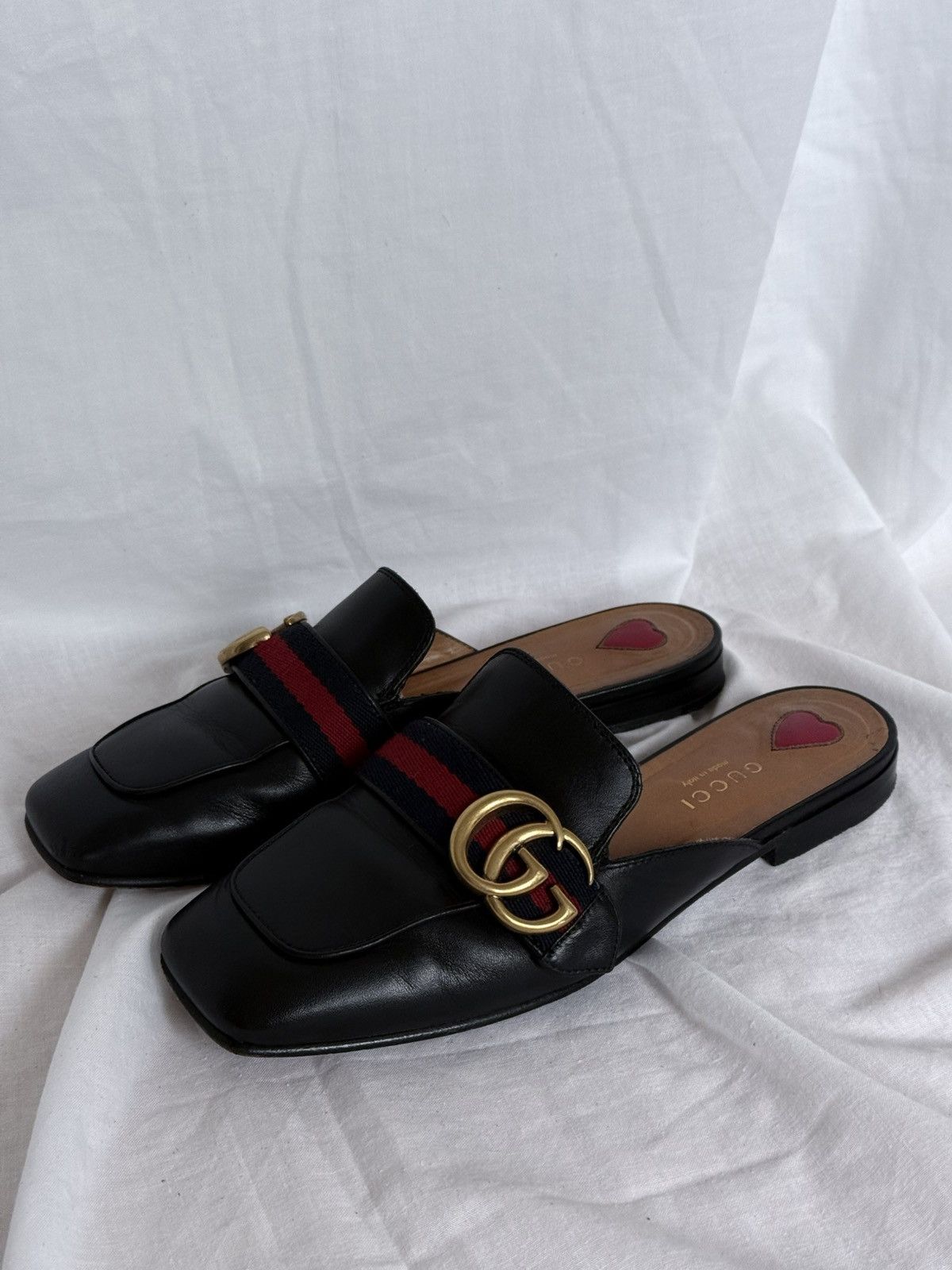 Designer × Gucci Gucci Peyton GG Web Mules Size US 5 / IT 35 - 2 Thumbnail