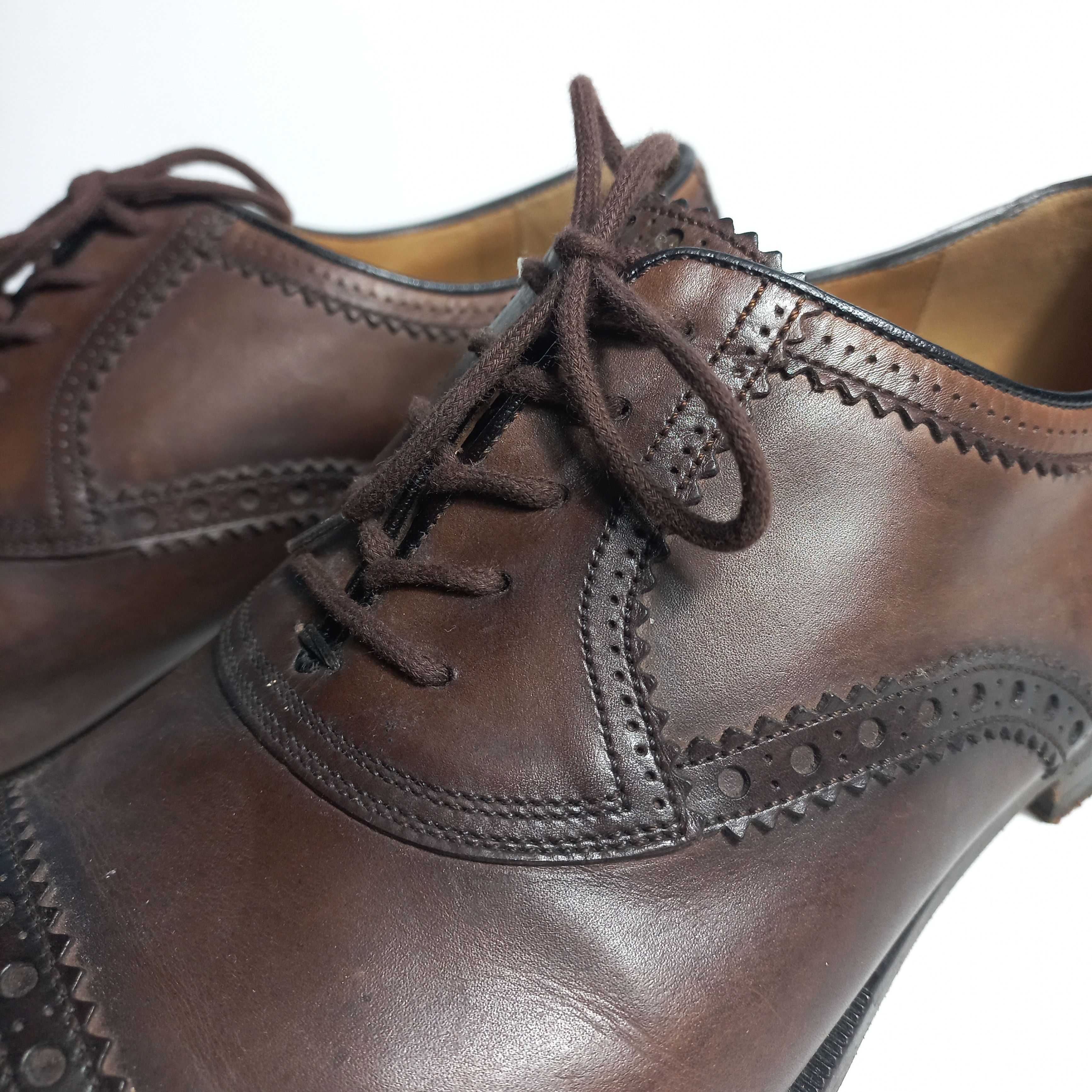 Gucci GUCCI Betis Glamour Oxford Brown Leather Shoes Size US 8.5 / EU 41-42 - 6 Thumbnail