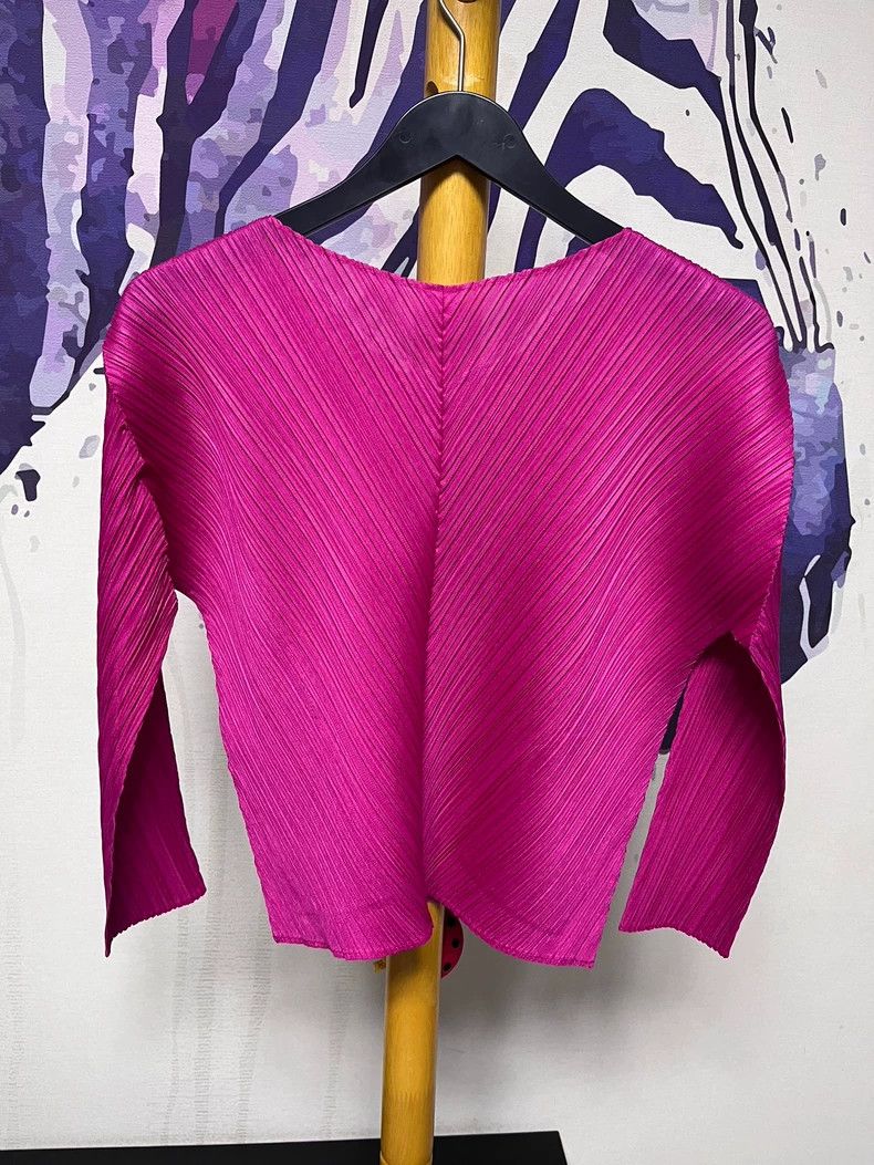 Issey Miyake Issey Miyake size:3 Pink pleated long-sleeved top Size S / US 4 / IT 40 - 2 Thumbnail