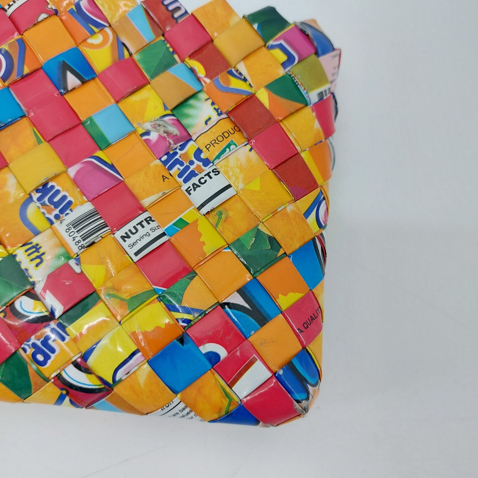 Handmade Handmade Recycled Woven Zip Purse Clutch Gum Candy Wrapper Size ONE SIZE - 9 Thumbnail