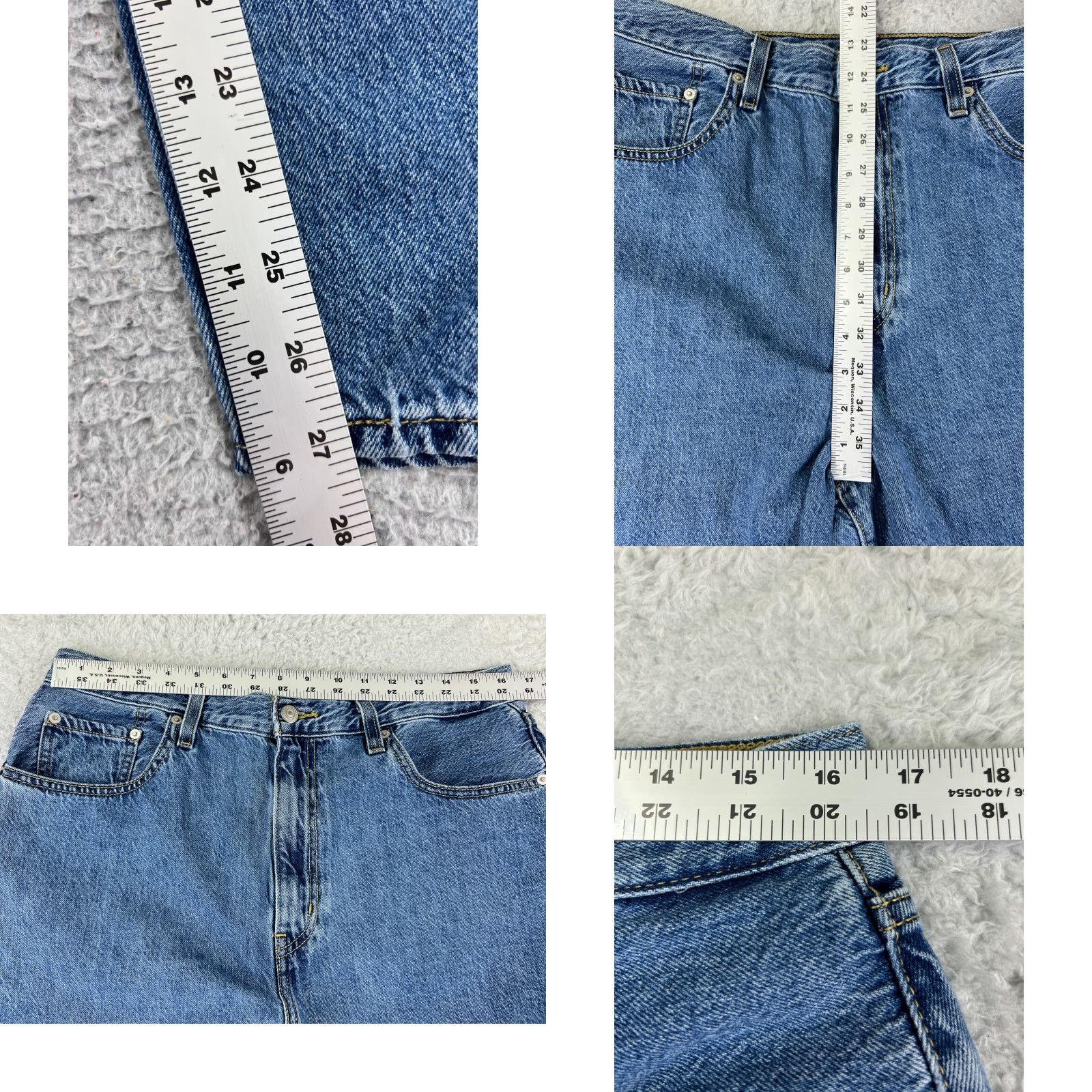 Levi's Levi's Jeans Womens 32 Blue Denim Wide-Leg High Rise Stretch Distressed Regular 5-Pocket Denim Pants Vintage No (if needed) Size 24" / US 00 / IT 34 - 8 Thumbnail
