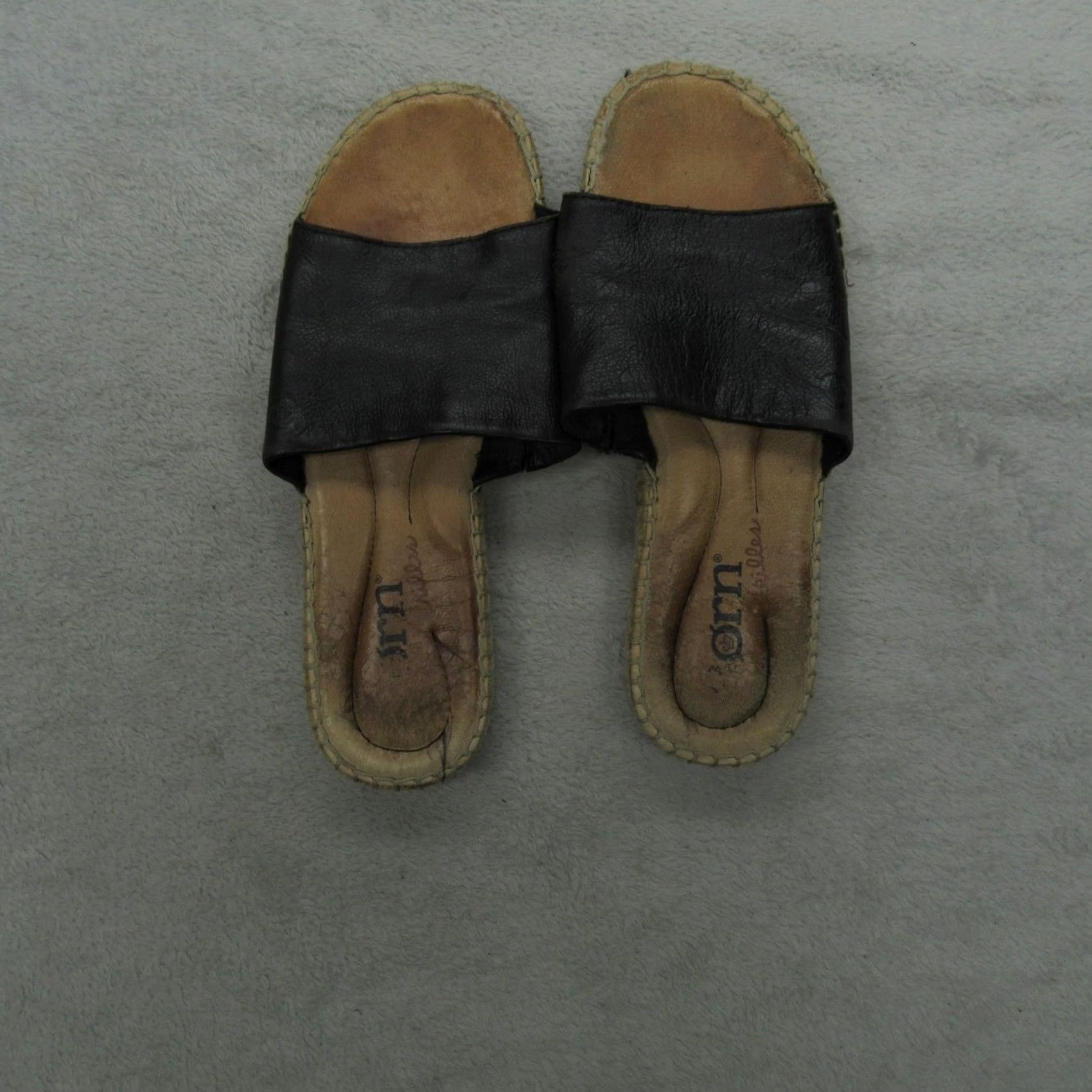 Born Born Womens Sandal Casual Espadrille Flat Leather Slip On Black 7M Shoes Size US 7 / IT 37 - 6 Thumbnail