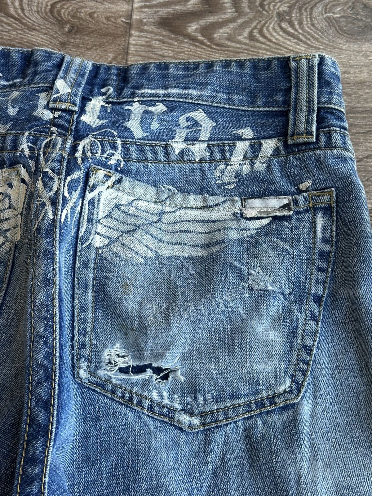 Firetrap 🔥 Vintage Firetrap Distressed Denim Japanese Baggy Jeans Y2K Size US 30 / EU 46 - 3 Thumbnail