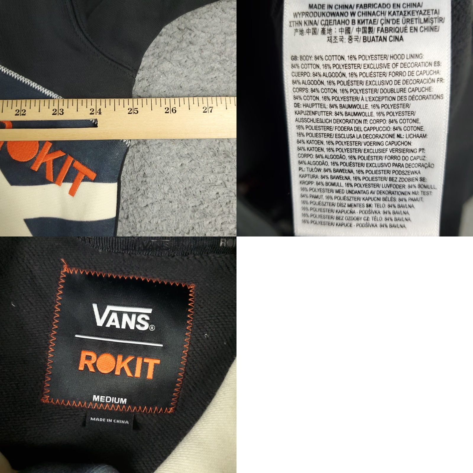 Vans VANS Hoodie Pullover Mens Medium Gray Long Sleeve Mock Neck Classic Outdoor Size US M / EU 48-50 / 2 - 8 Thumbnail