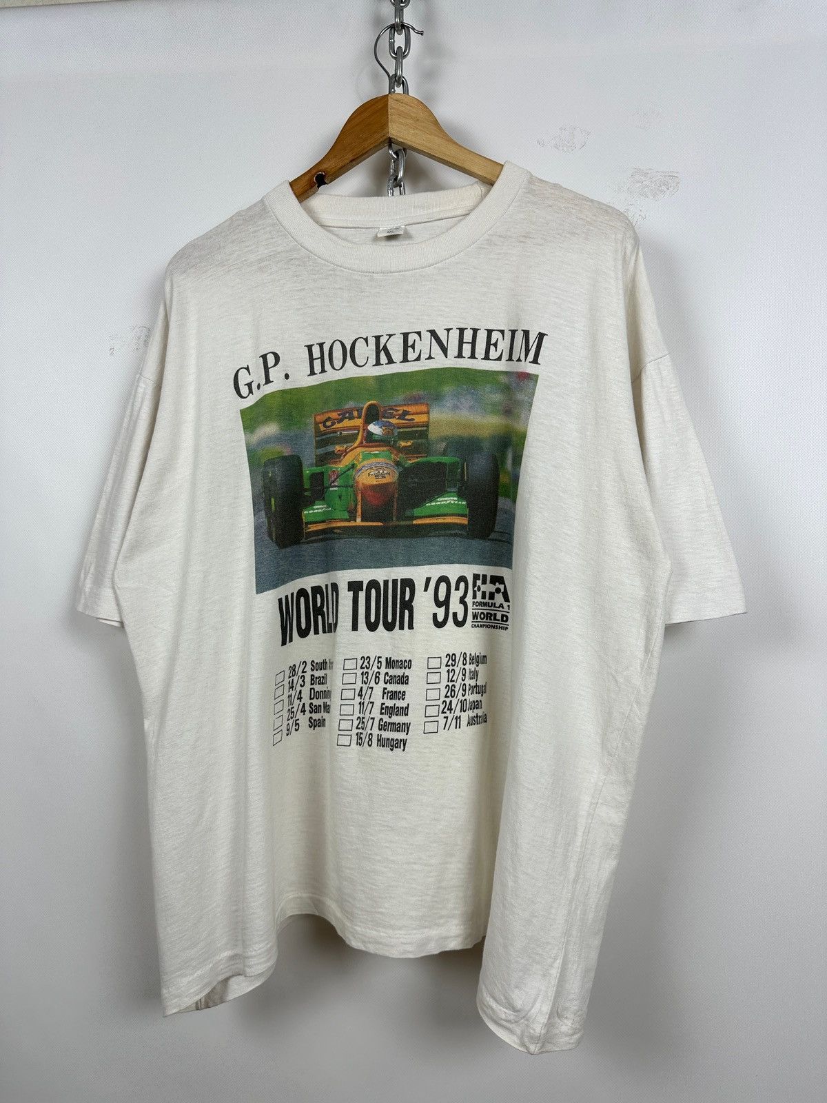 Formula 1 1993 Vintage G.P Hockenheim Benetton B193 Ford F1 Tour Tee Size US XXL / EU 58 / 5 - 3 Thumbnail