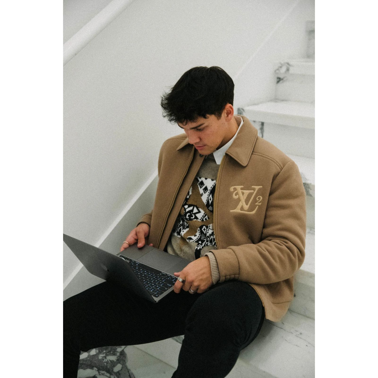 Louis Vuitton Louis Vuitton Nigo Damier Bomber Camel Beige Brown Jacket 48 Size US M / EU 48-50 / 2 - 10 Thumbnail