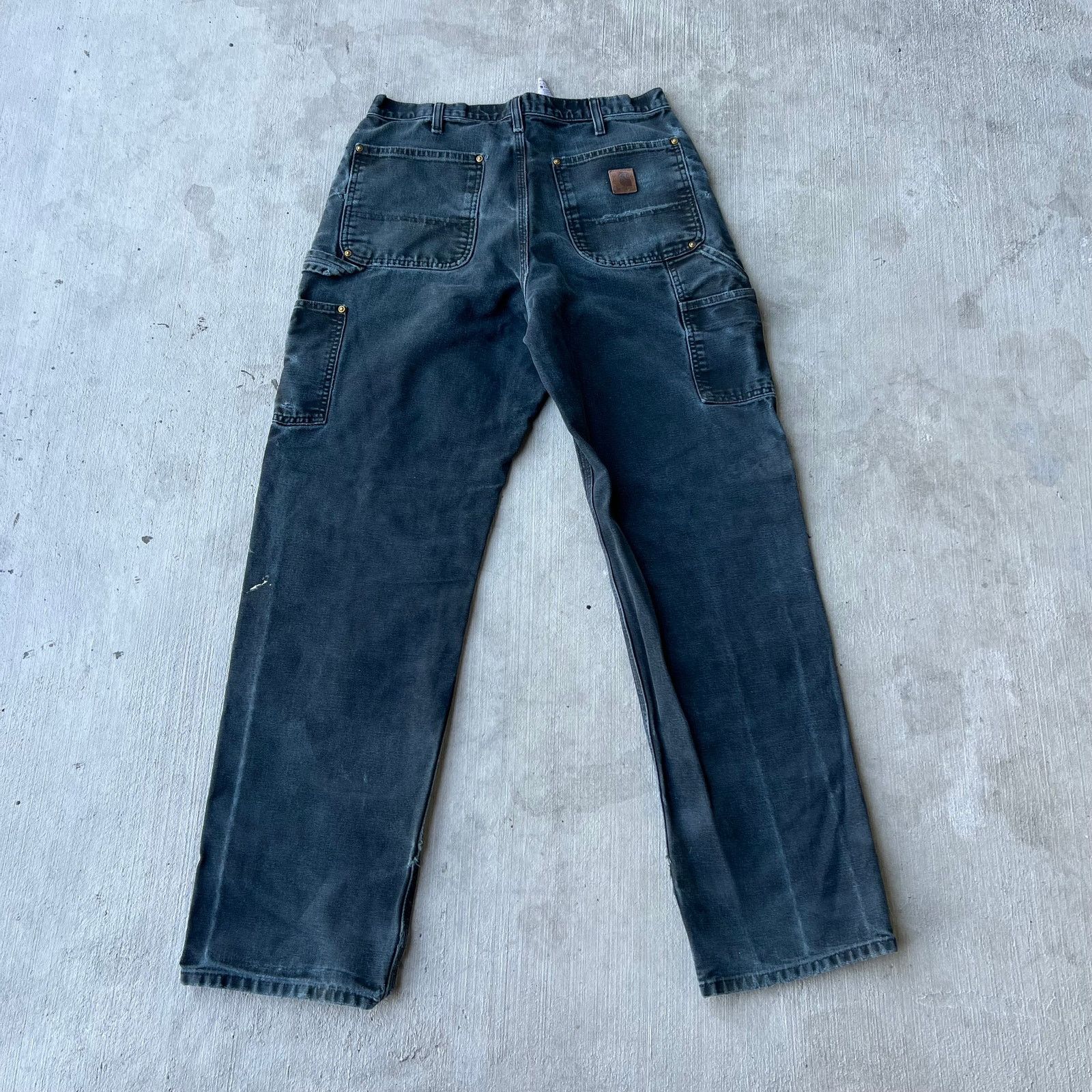 Carhartt × Vintage Carhartt faded black double knee work wear carpenter pants Size US 31 - 5 Thumbnail