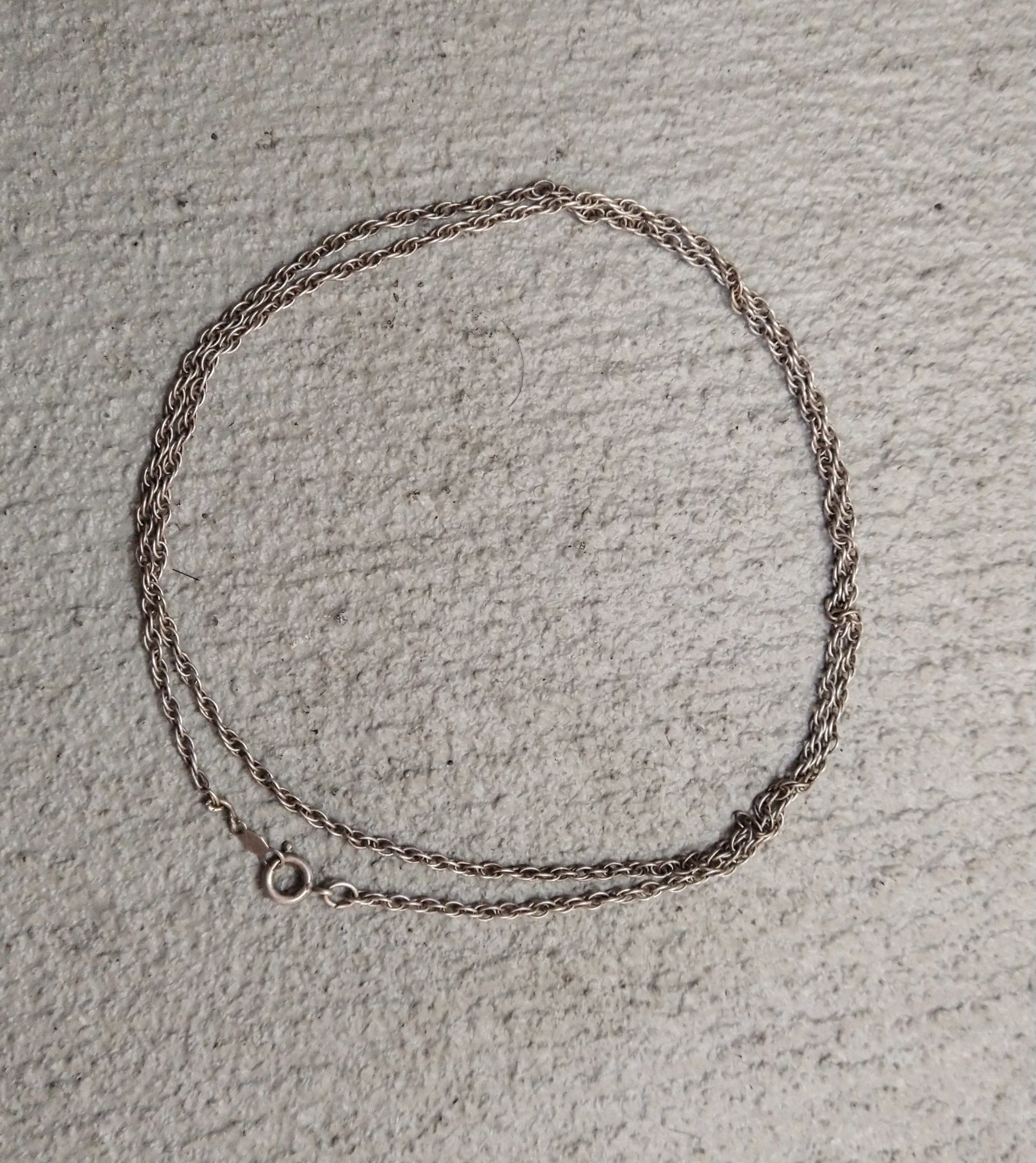 Jewelry Vintage Sterling Silver Necklace Oval Chain Link 21" Size ONE SIZE - 2 Thumbnail
