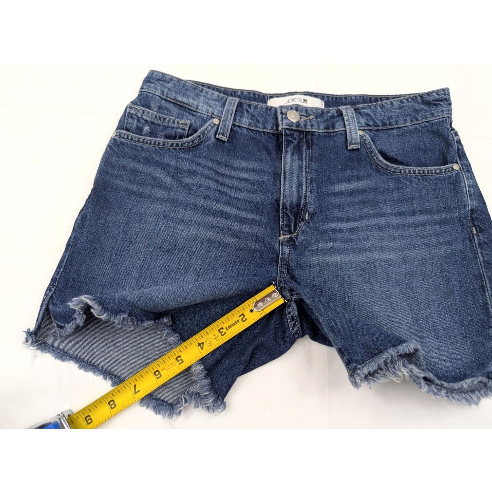 Vintage Joes Jeans Cut-Off Stretch Denim Shorts Women 30 Mid Rise Distressed Blue 5-Pocket Button Zipper Frayed Fringe Vintage No XS? Not applicable Size 30" / US 8 / IT 44 - 3 Thumbnail