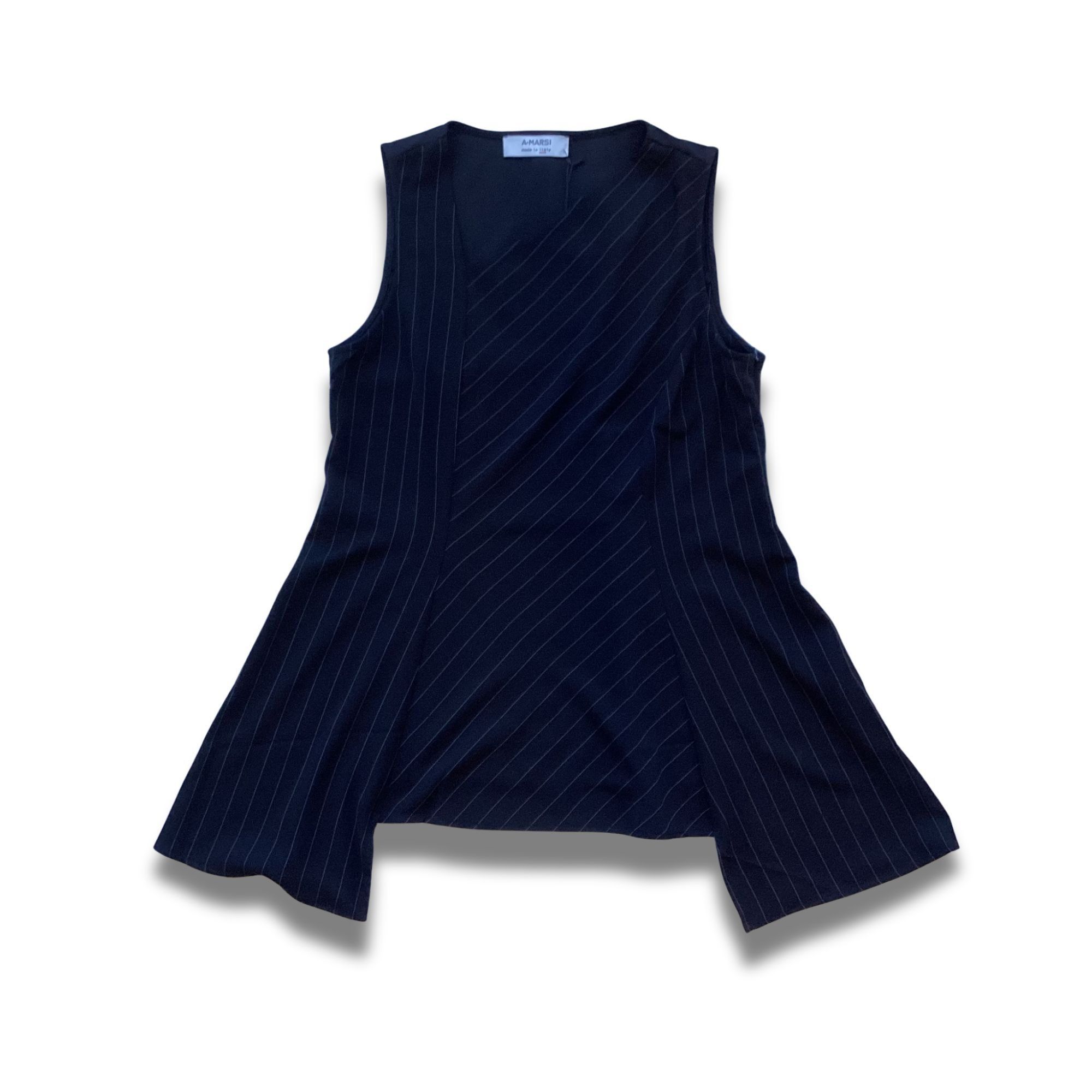 Other A.Marsi Italian-Made Womens Tunic Blouse Size XL Navy Pinstr Size XL / US 12-14 / IT 48-50 - 2 Thumbnail