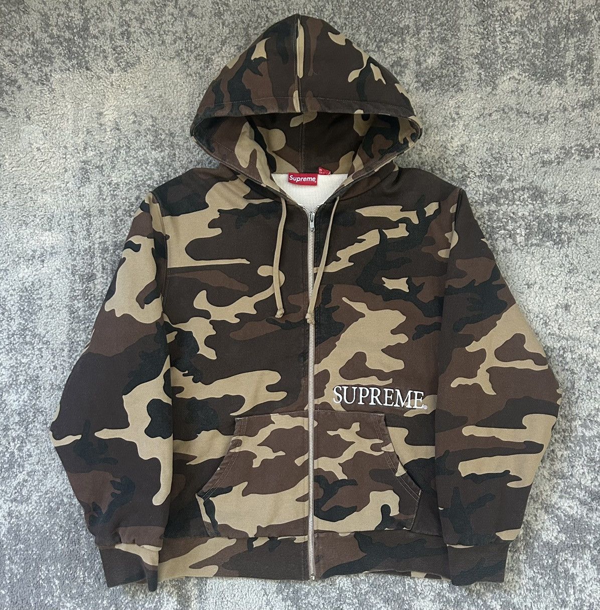 トップス Supreme Hooded Zip Up Thermal Leopard L Supreme Hooded Zip Up Thermal (SS25) - $138