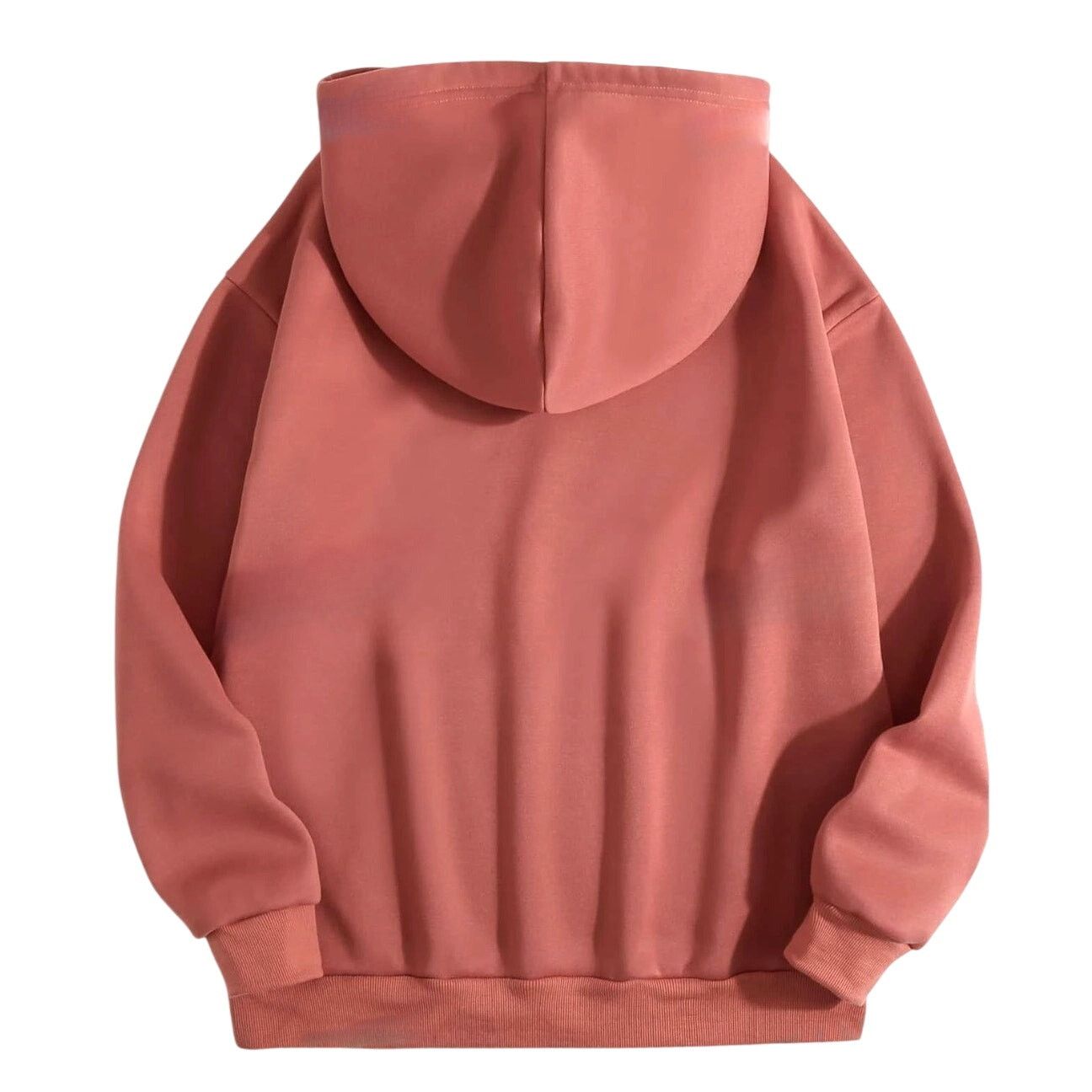 Shein Heart Print Thermal Lined Drawstring Hoodie in Pink, Size XL Size XL / US 12-14 / IT 48-50 - 2 Thumbnail