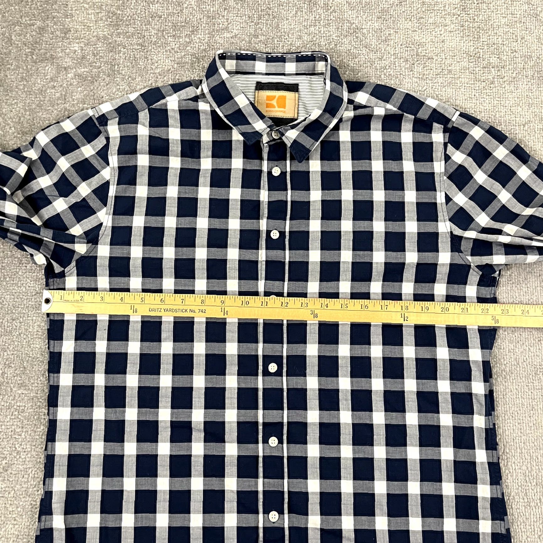 Hugo Boss HUGO BOSS ORANGE Shirt Mens XL Blue White Plaid Button-Up Long Sleeve Size US XL / EU 56 / 4 - 5 Thumbnail