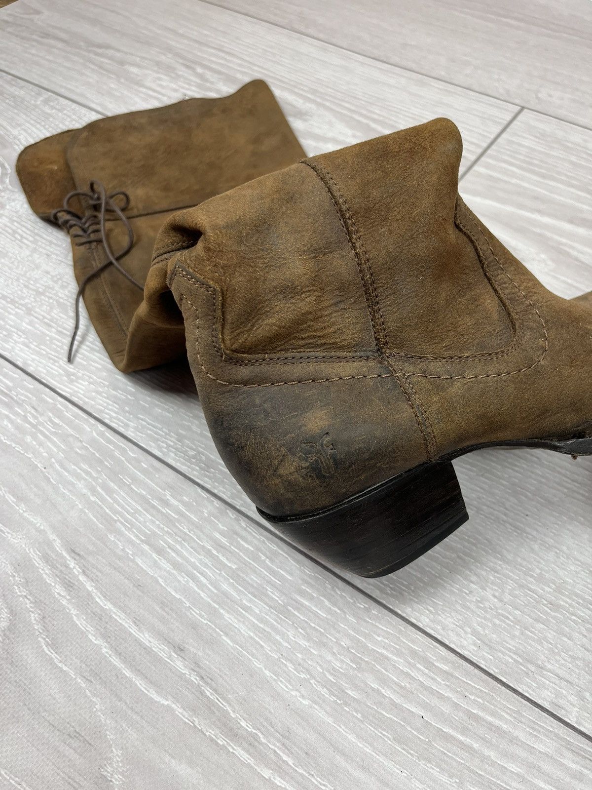 Frye Frye USA Brown Suede High Knee Rancho Womens Boots Size US 7.5 / IT 37.5 - 13 Thumbnail