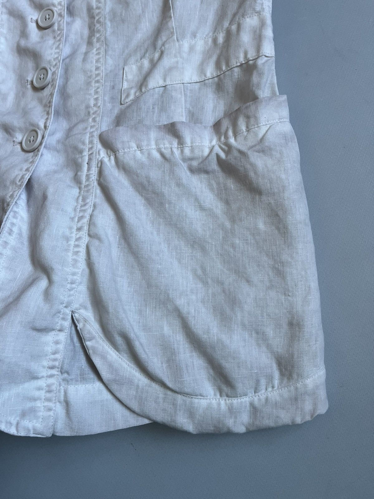 Black Label × Rundholz RUNDHOLZ Black Label Women White Linen Faded Pocket Blazer Size M / US 6-8 / IT 42-44 - 10 Thumbnail