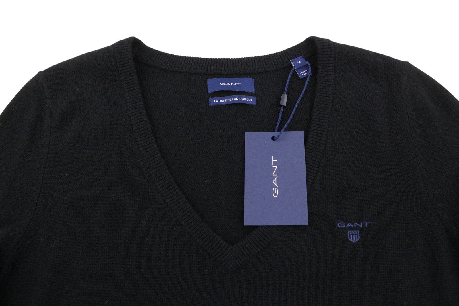 Gant EXTRAFINE LAMBSWOOL V-NECK M Black Knit 88104 Size M / US 6-8 / IT 42-44 - 5 Thumbnail