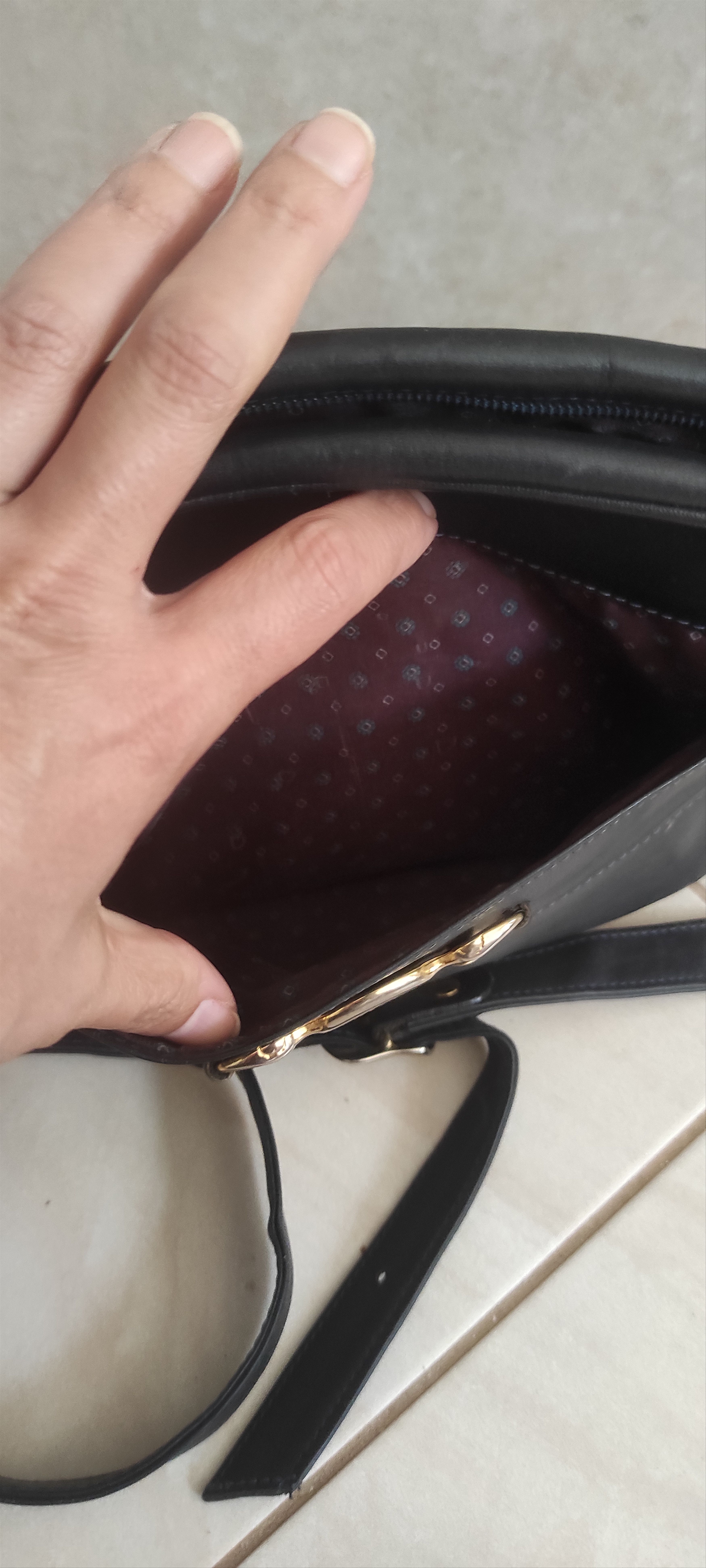 Other Vintage Pertegaz Genuine Leather Shoulder Bag Dark Blue Size ONE SIZE - 18 Thumbnail
